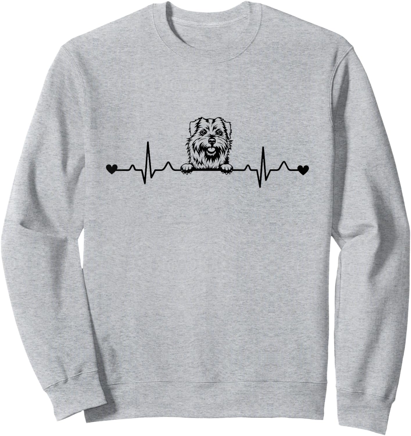 Cute Norfolk Terrier Dog Heartbeat Pulse ECG Sweatshirt - Sweatshirt | Ash