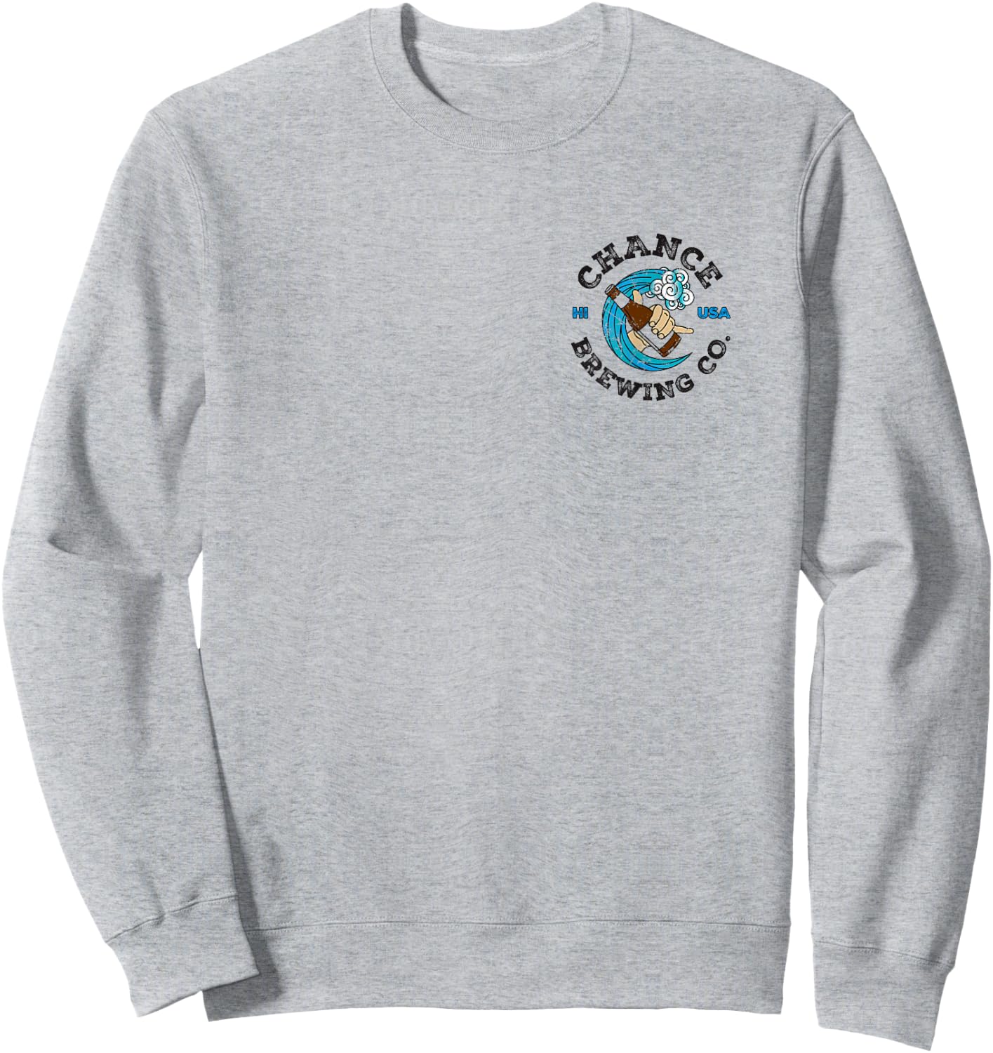 Chance Brewing Co Hawaiian Beer with Logo on Back Sweatshirt - Sweatshirt | Ash