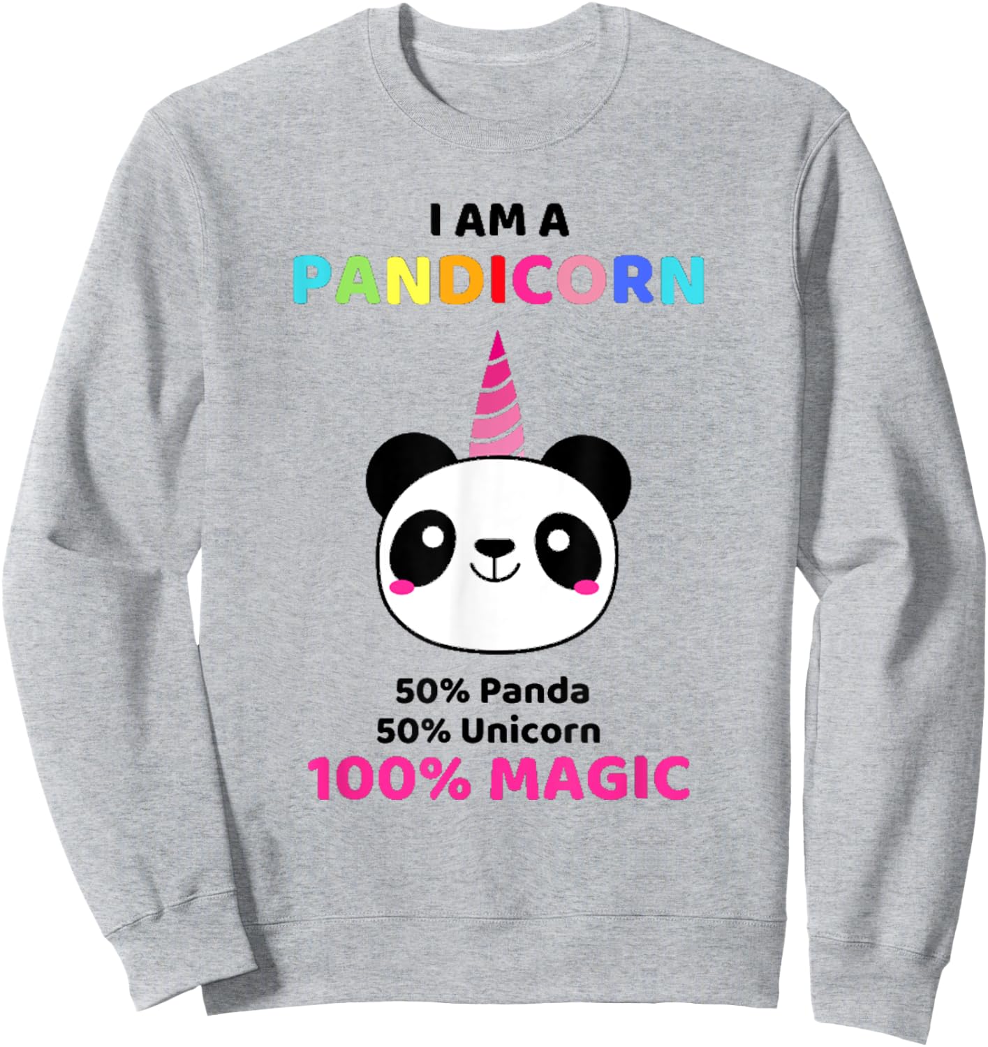 Cute I Am A Pandicorn Shirt Pandacorn for Panda Lovers Sweatshirt - Sweatshirt | Ash