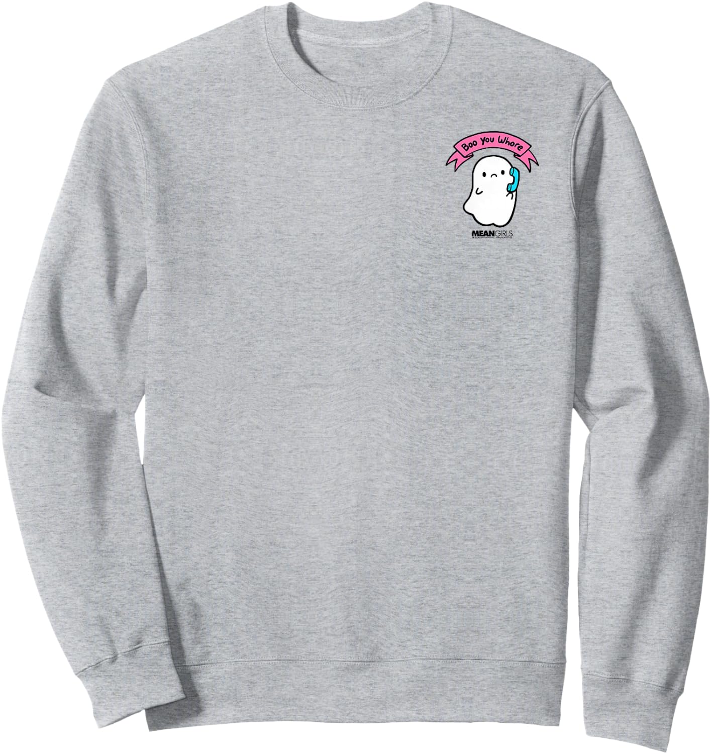 Mean Girls Boo you Whore Mini Ghost Phone Pocket Sweatshirt - Sweatshirt | Ash
