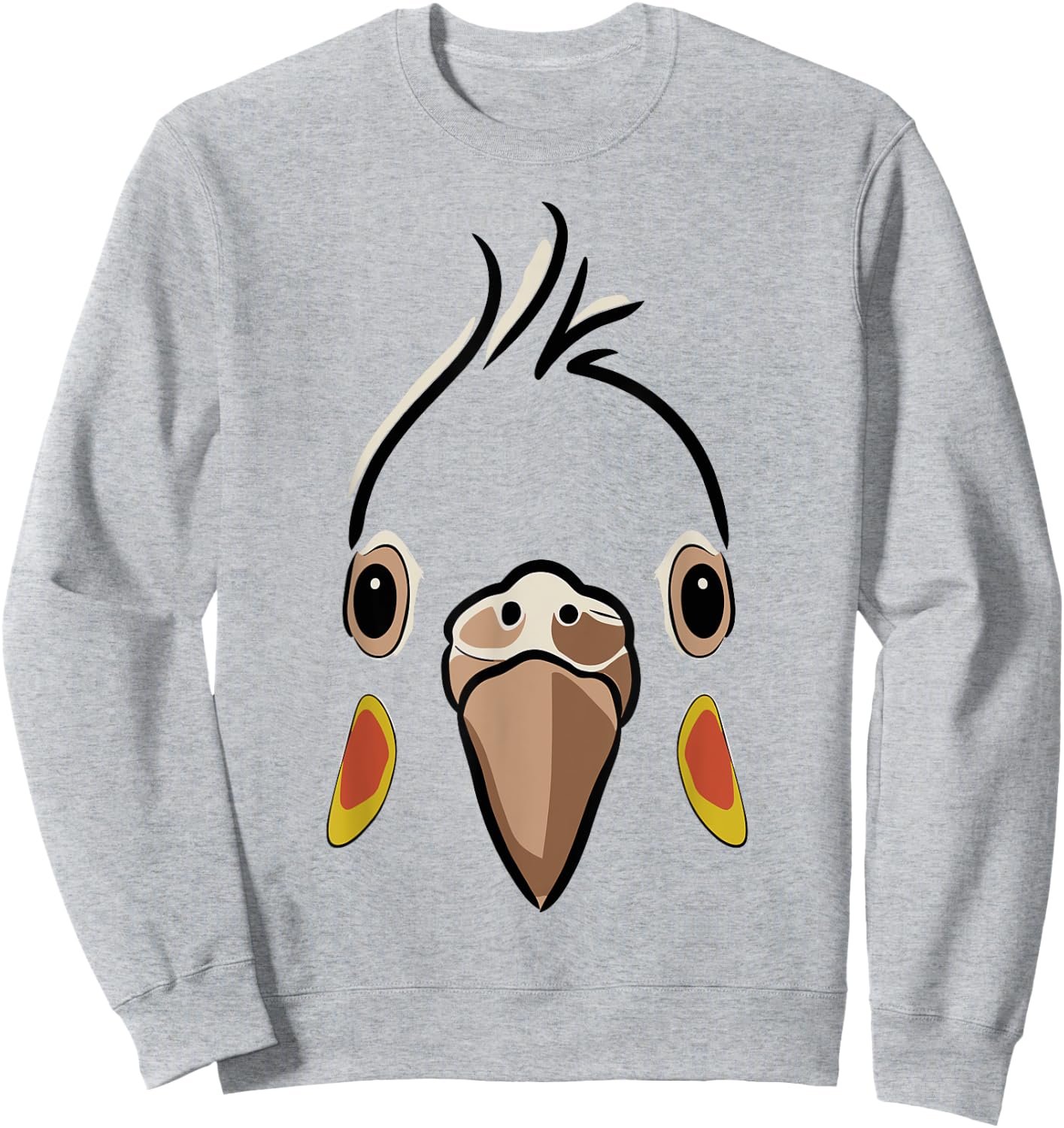 Halloween Cockatiel Face Costume Kids Cute Themed Sweatshirt - Sweatshirt | Ash