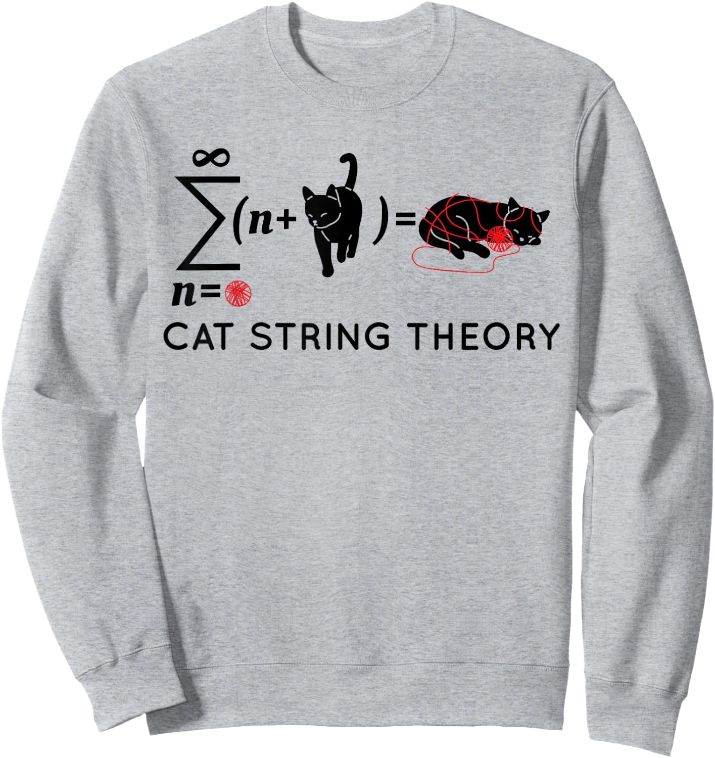 Cat String Theory Sarcastic Science Humor Funny Sweatshirt - Sweatshirt | Ash