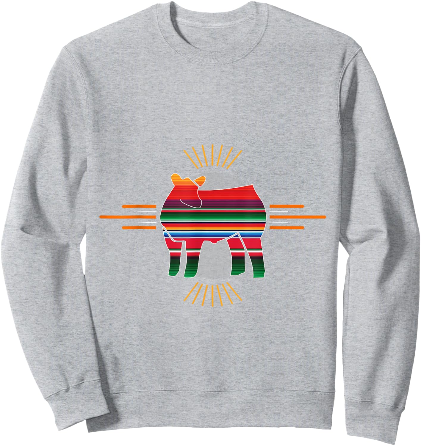 Serape Show Steer Livestock Shirt Sweatshirt - Sweatshirt | Ash