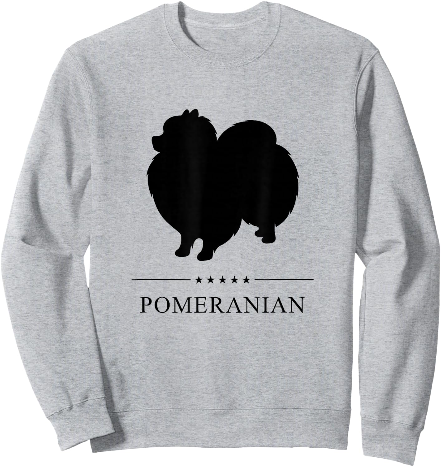 Pomeranian Black Silhouette Sweatshirt - Sweatshirt | Ash