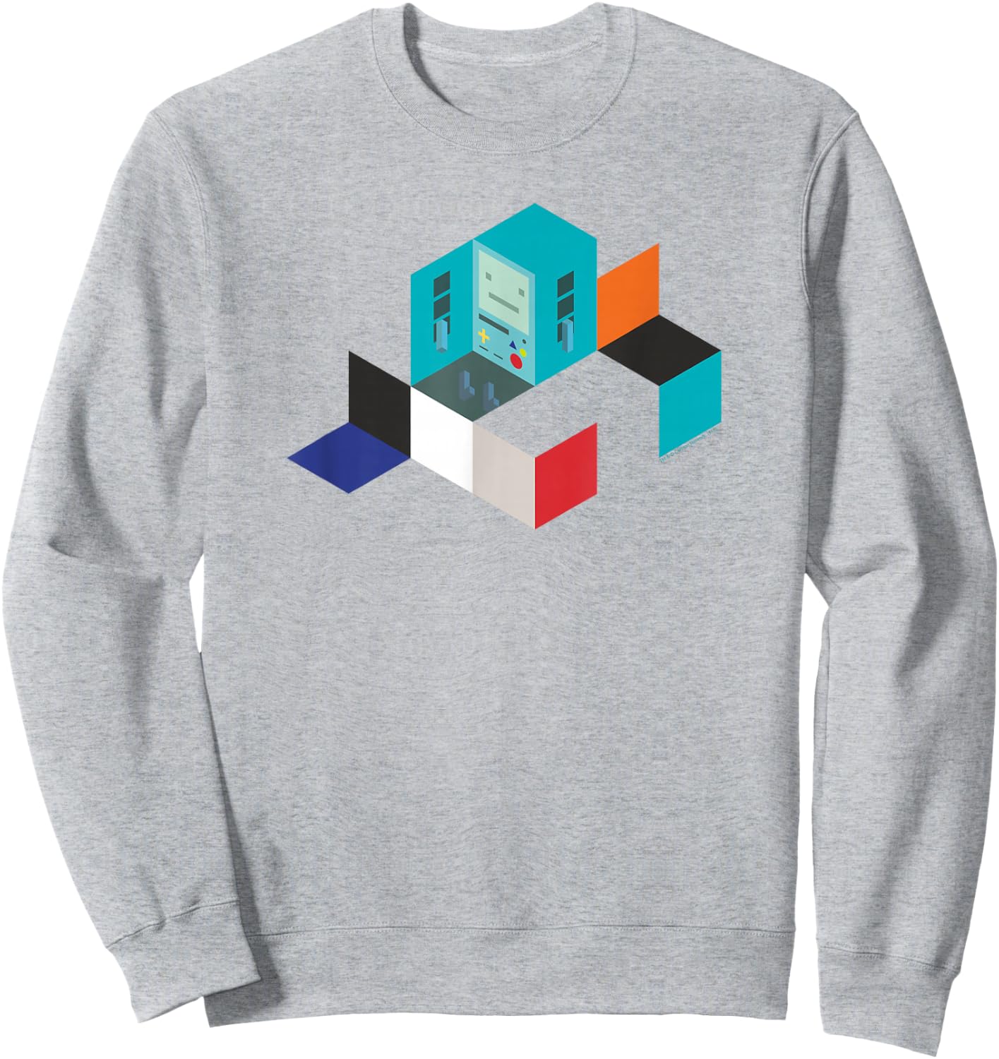 Adventure Time BMO Blocks Sweatshirt - Sweatshirt | Ash