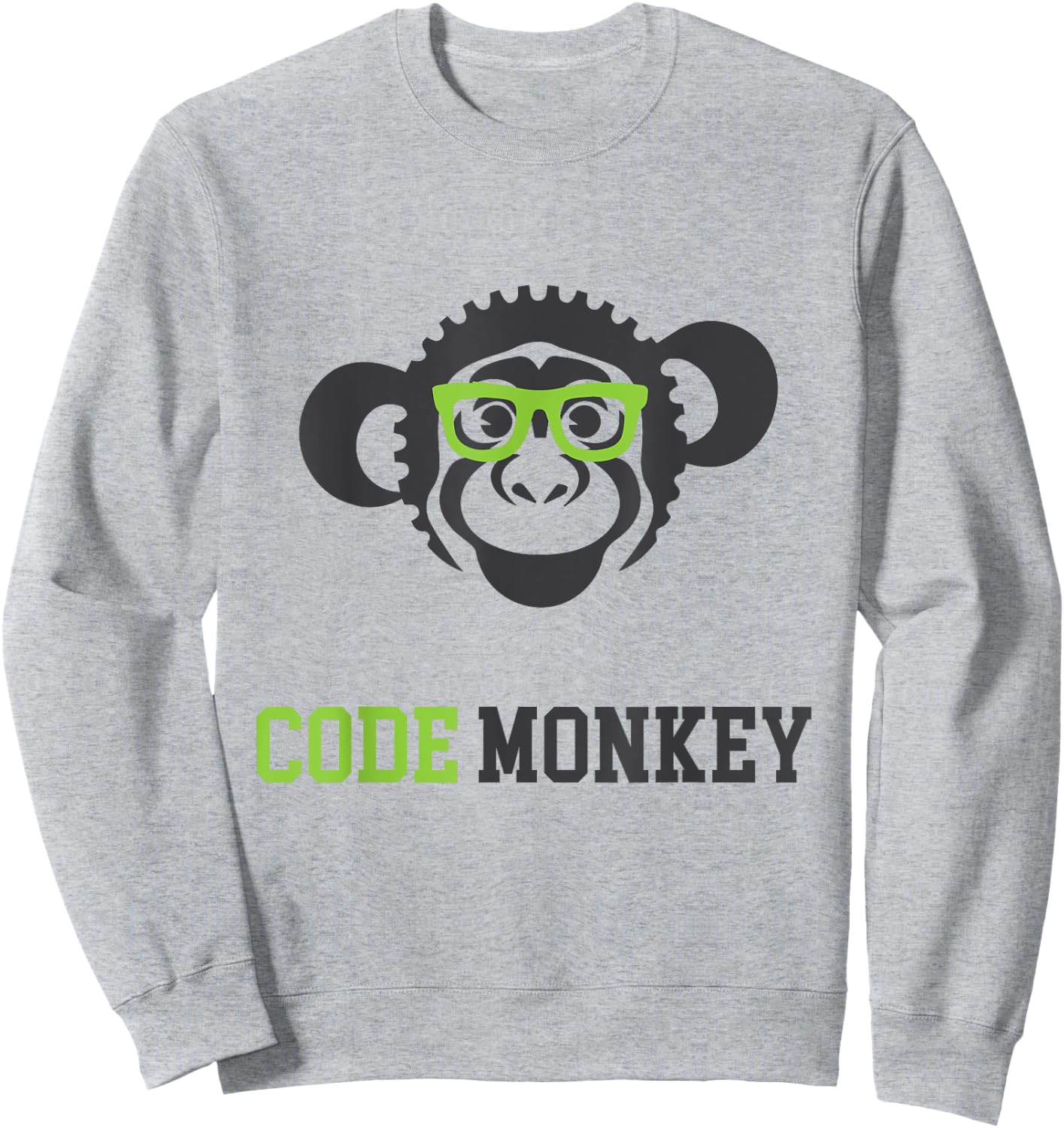 Code Monkey IT Coder Programmer Funny T Shirt Sweatshirt - Sweatshirt | Ash