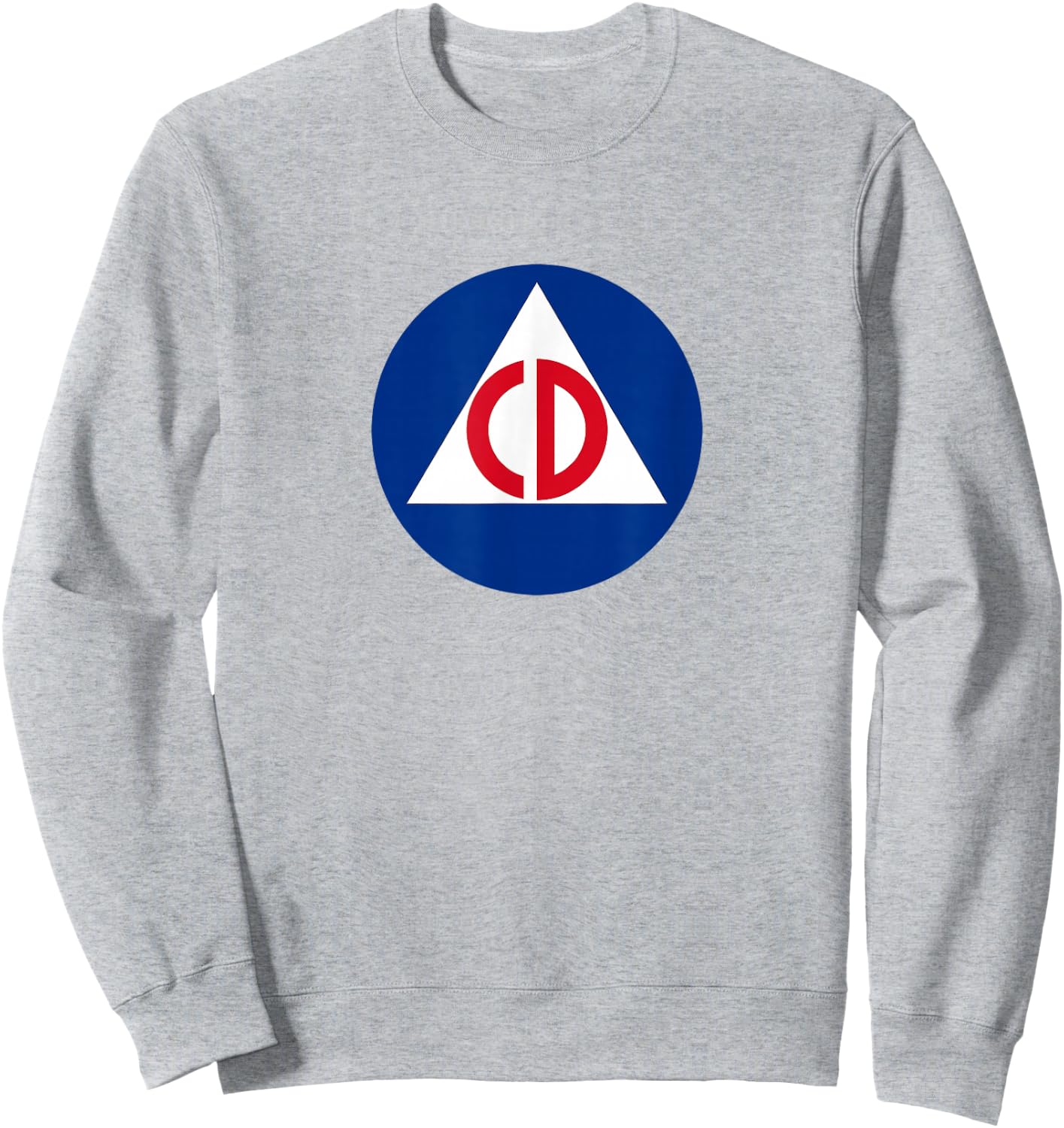 Nuthouse Designs USA Civil Defense Retro Punk , Men's Grey Triangle Short Sleeve Classic Fit , Small Sweatshirt - Sweatshirt | Ash