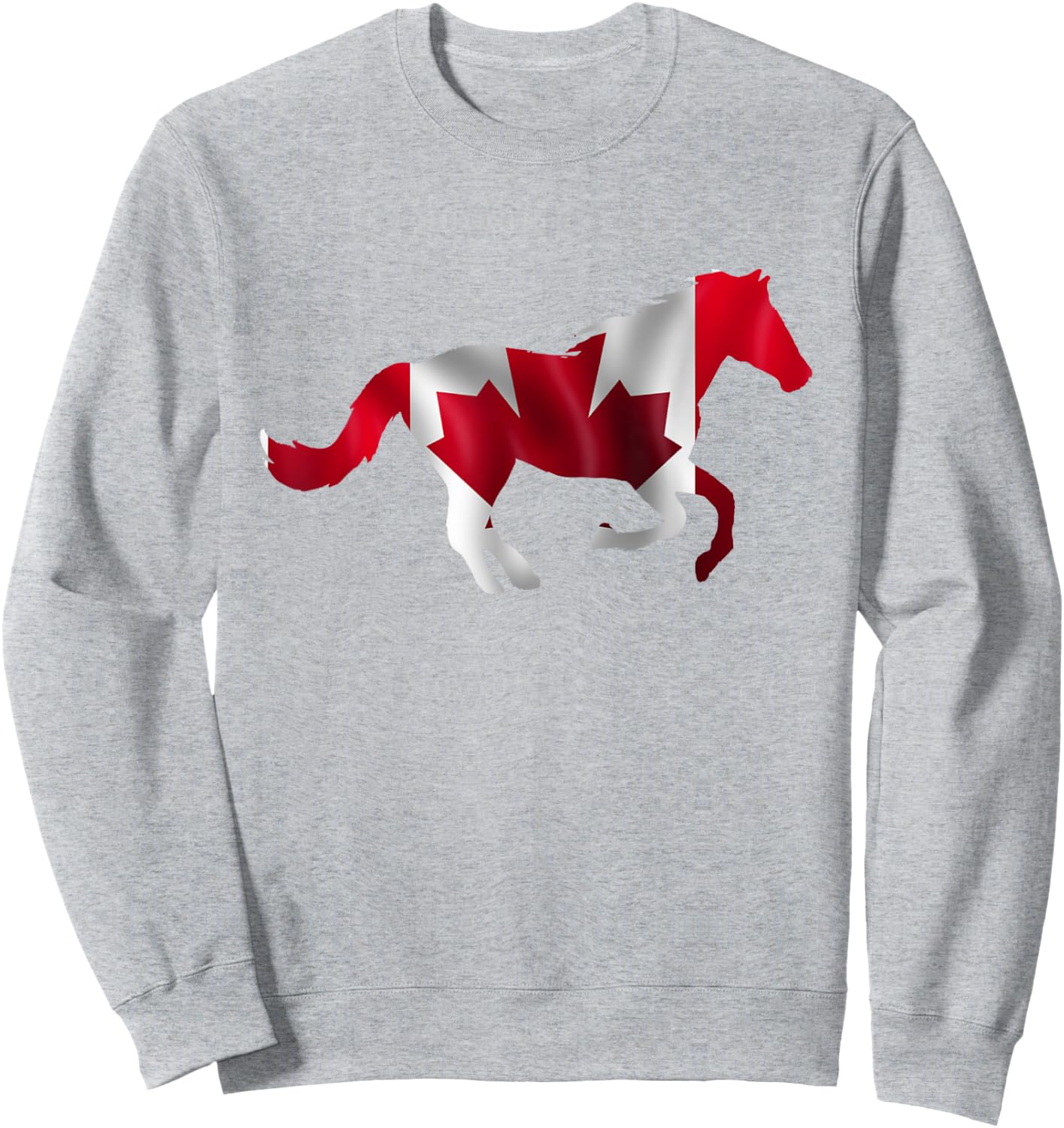 Horse Shirt Canadian Flag Equestrian Horseback Rider Canada Sweatshirt - Sweatshirt | Ash