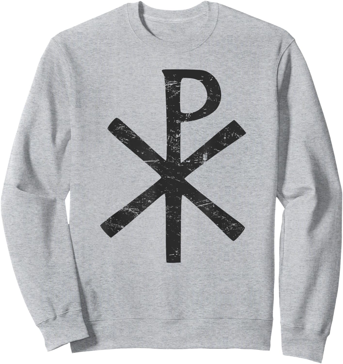 Chi Rho Christian Catholic Symbol Sweatshirt - Sweatshirt | Ash