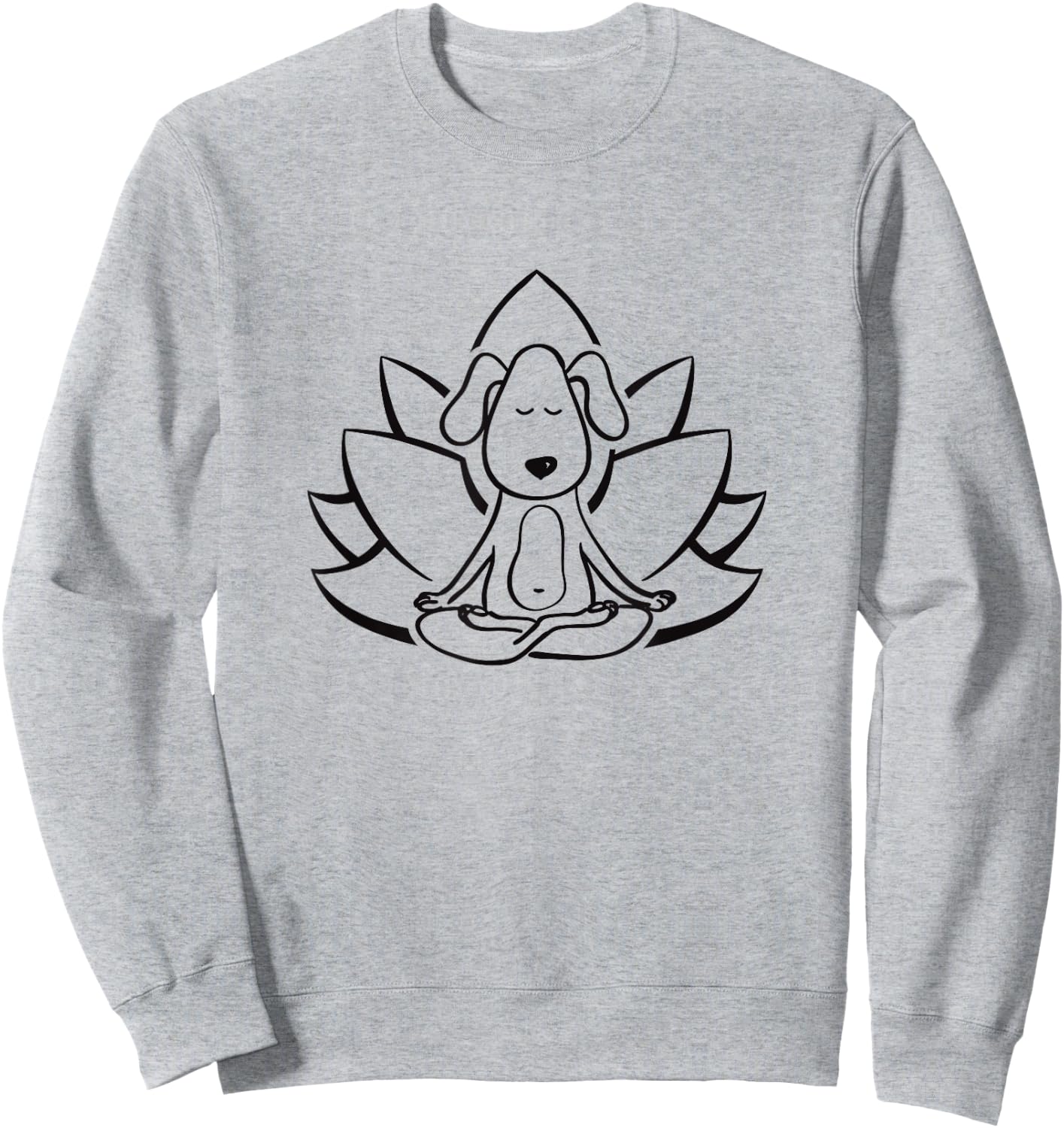Buddha Dog Yoga Shirt Meditation Lotus Flower Sweatshirt - Sweatshirt | Ash