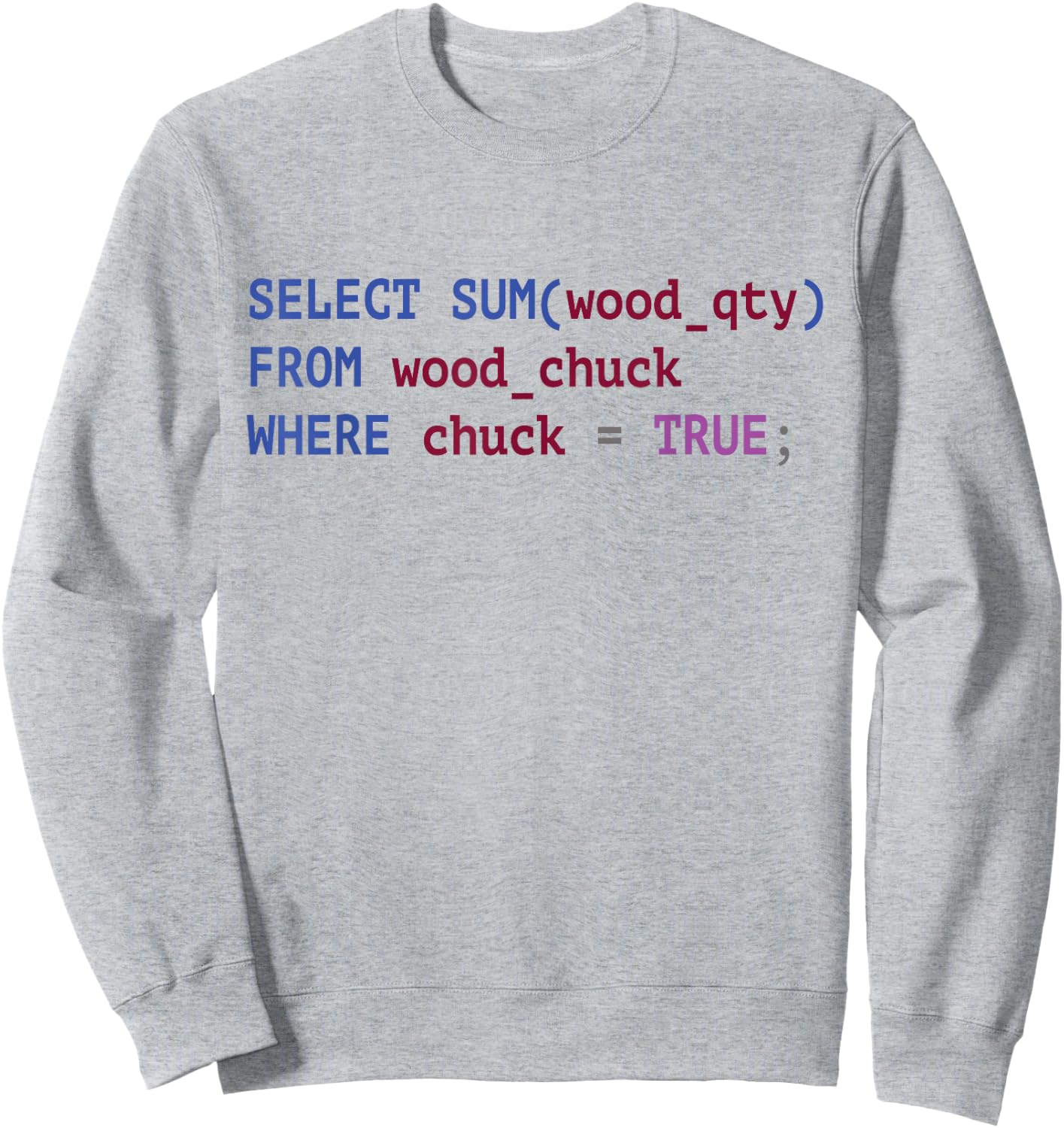 Funny SQL Coder Shirt Programmer Programming Sweatshirt - Sweatshirt | Ash