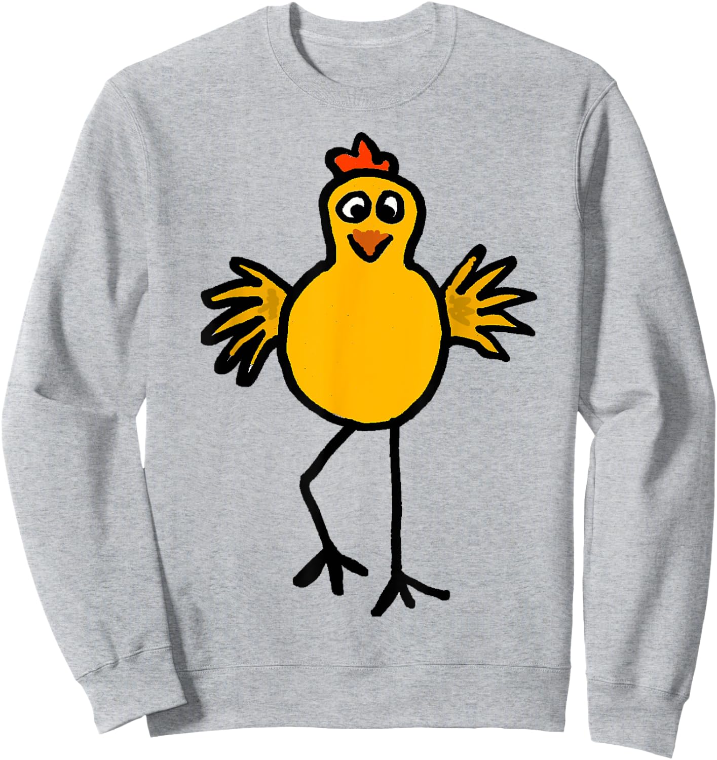 Smiletodaytees Funky Dancing Yellow Chicken Sweatshirt - Sweatshirt | Ash