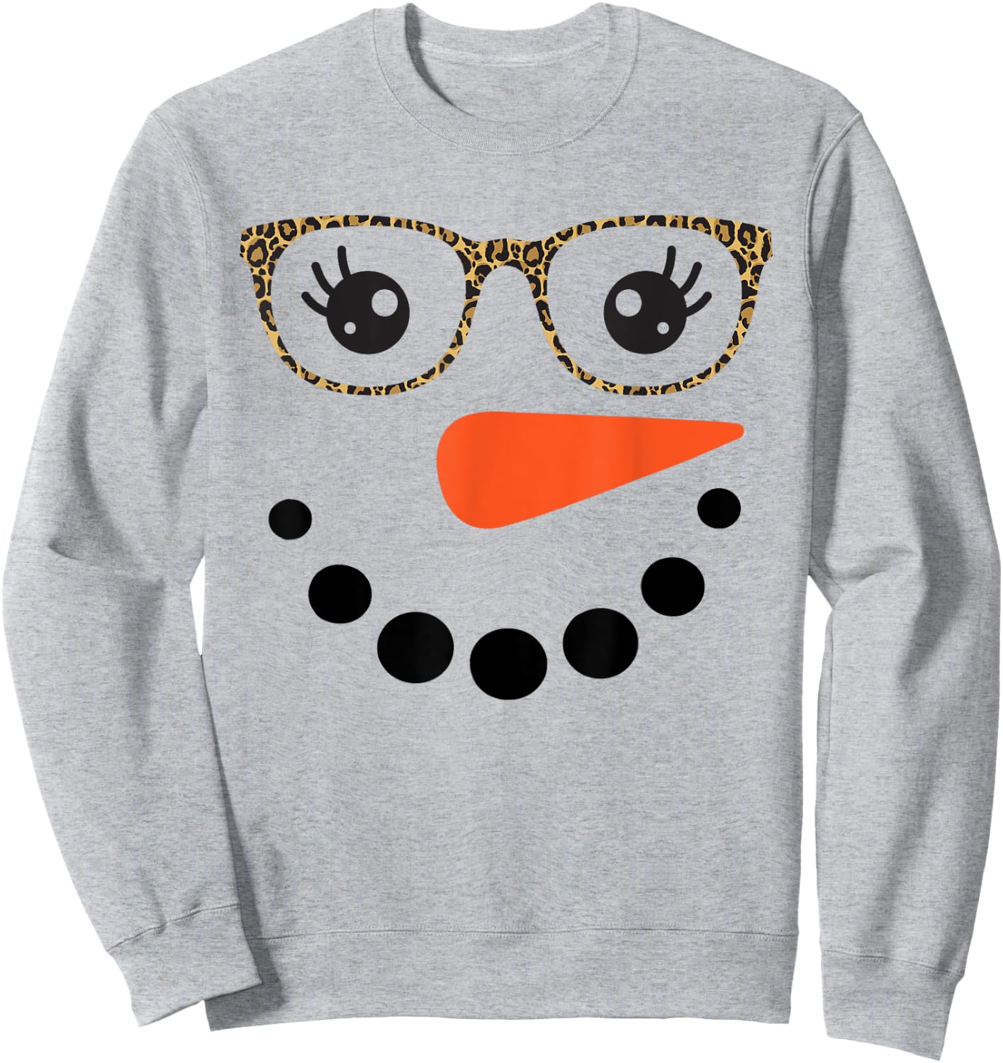Girl Snowman Face Eyelashes Christmas Snowman Costume Women Sweatshirt - Sweatshirt | Ash
