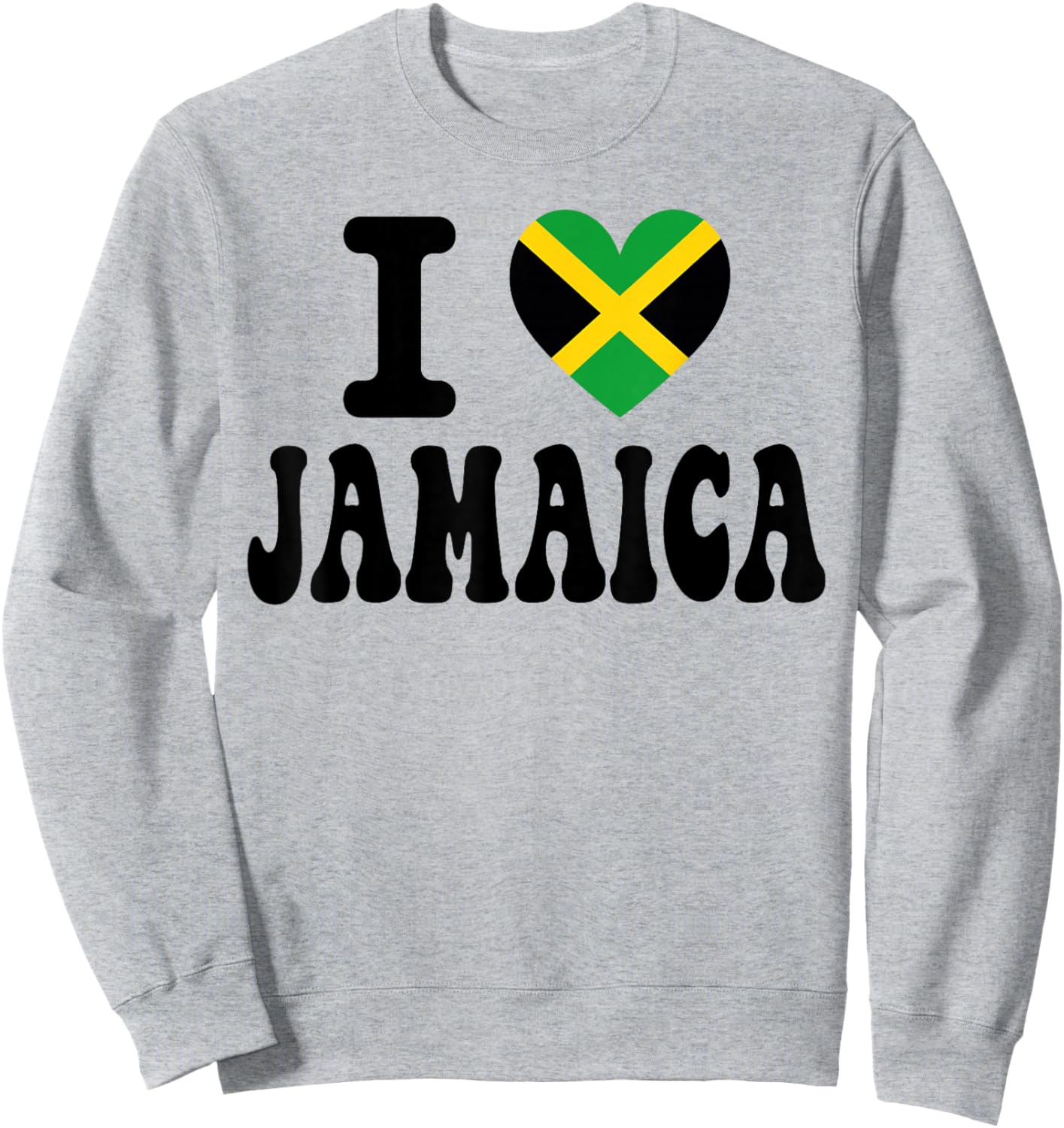 I Love Jamaica Heart Flag Retro Travel Souvenir Sweatshirt - Sweatshirt | Ash