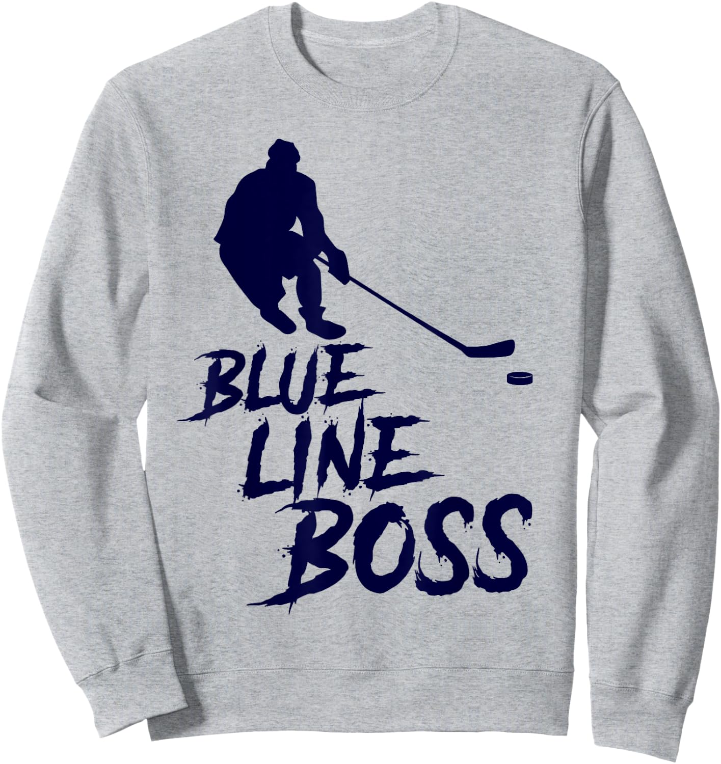 Ice Hockey Player Defensemen Youth - Blue Line Boss Sweatshirt - Sweatshirt | Ash