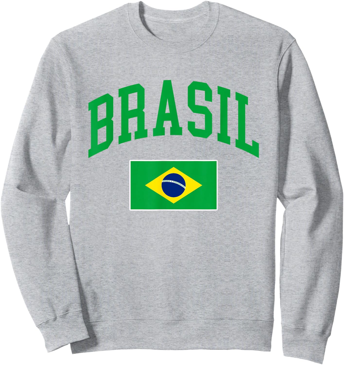 Brasil Flag Brazilian Retro Vintage Classic Graphic Sweatshirt - Sweatshirt | Ash