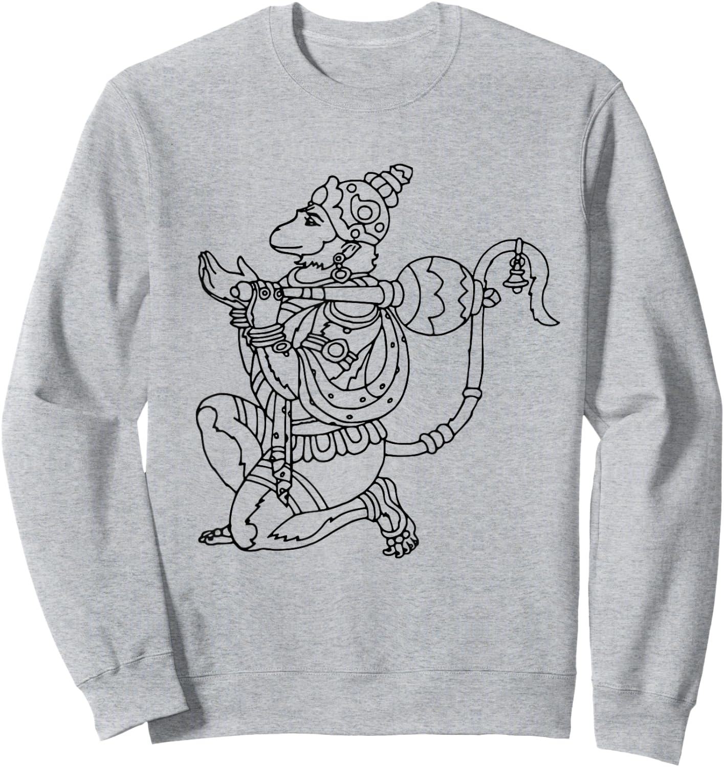 Be Good Boutique Hanuman Hindu God Hinduism Monkey Ramayana Sweatshirt - Sweatshirt | Ash