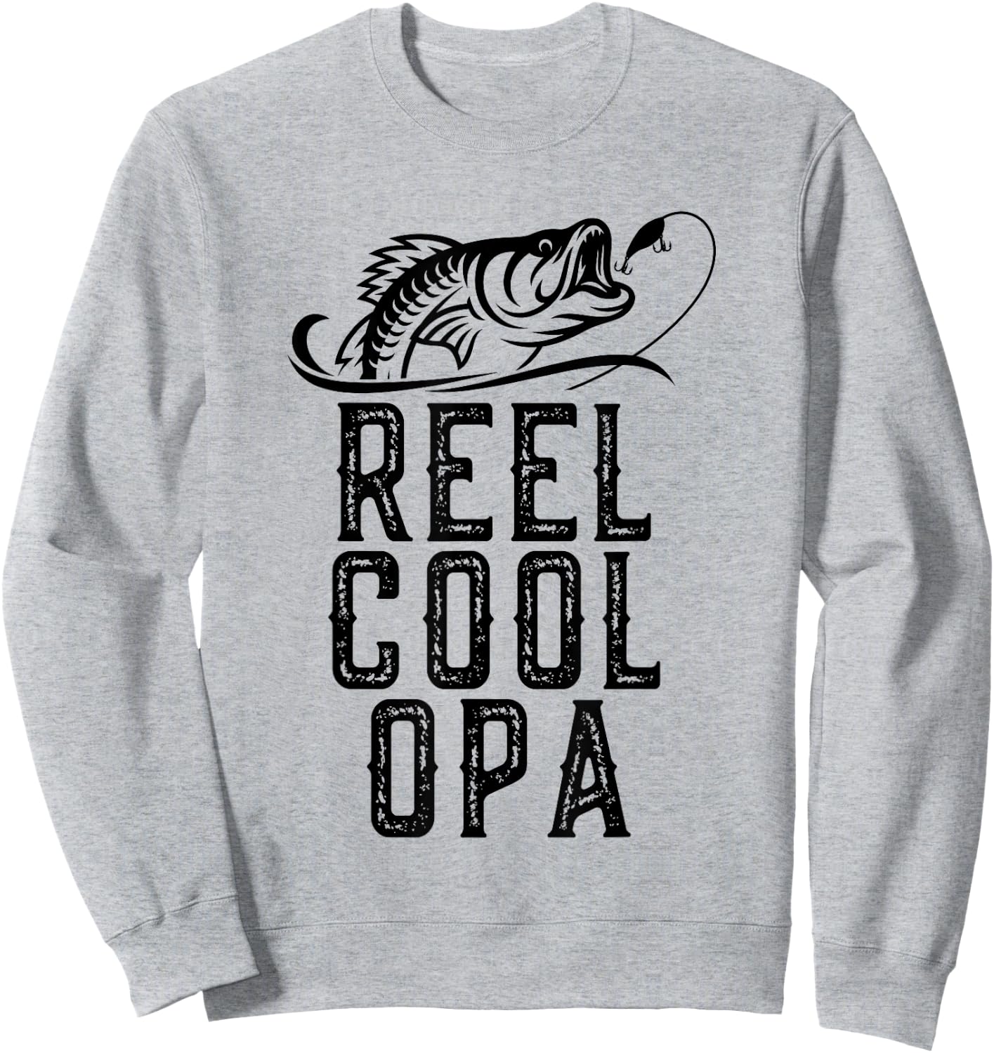 Reel Cool Opa Fishing Fisherman Funny Grandpa Retro Sweatshirt - Sweatshirt | Ash