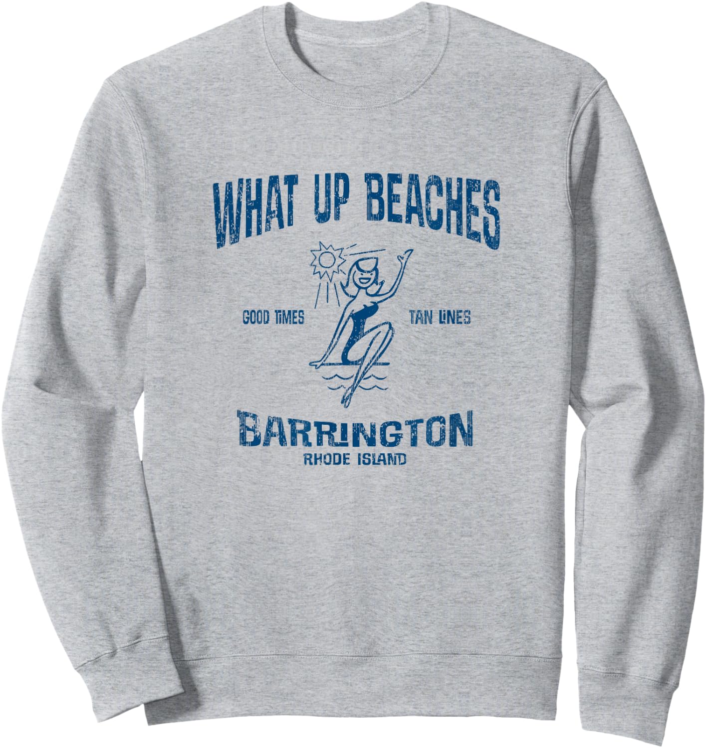 Barrington Rhode Island RI Funny Vintage Beaches Men Women Kids Sweatshirt - Sweatshirt | Ash