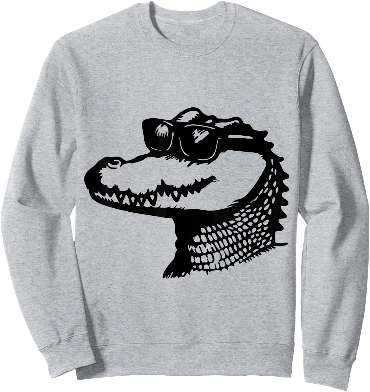 Crocodile with Sunglasses | Fun and Quirky Animal Art Sweatshirt - Sweatshirt | Ash