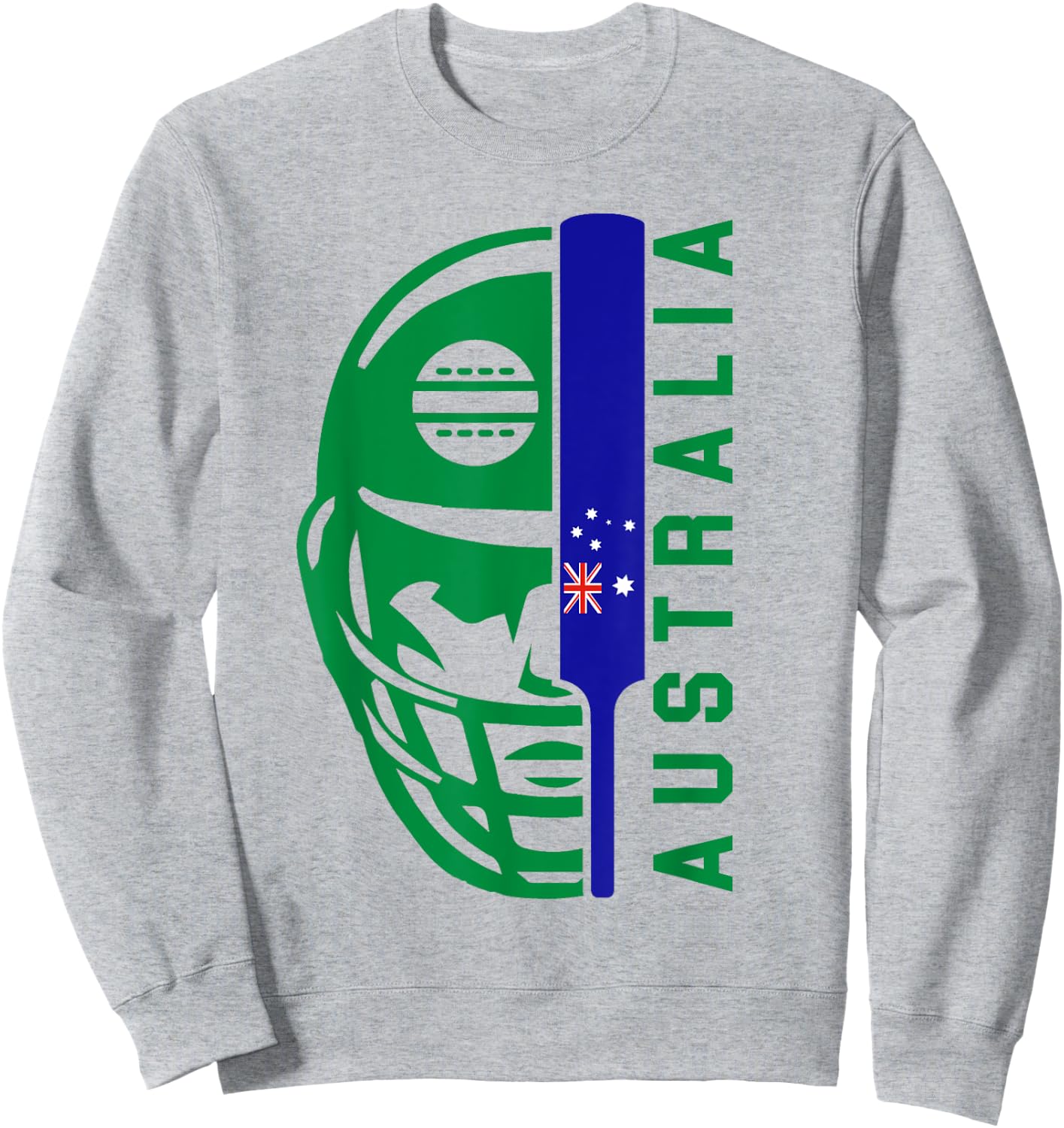 Cricket Australia Fan Helmet Ball and Bat Design Sweatshirt - Sweatshirt | Ash