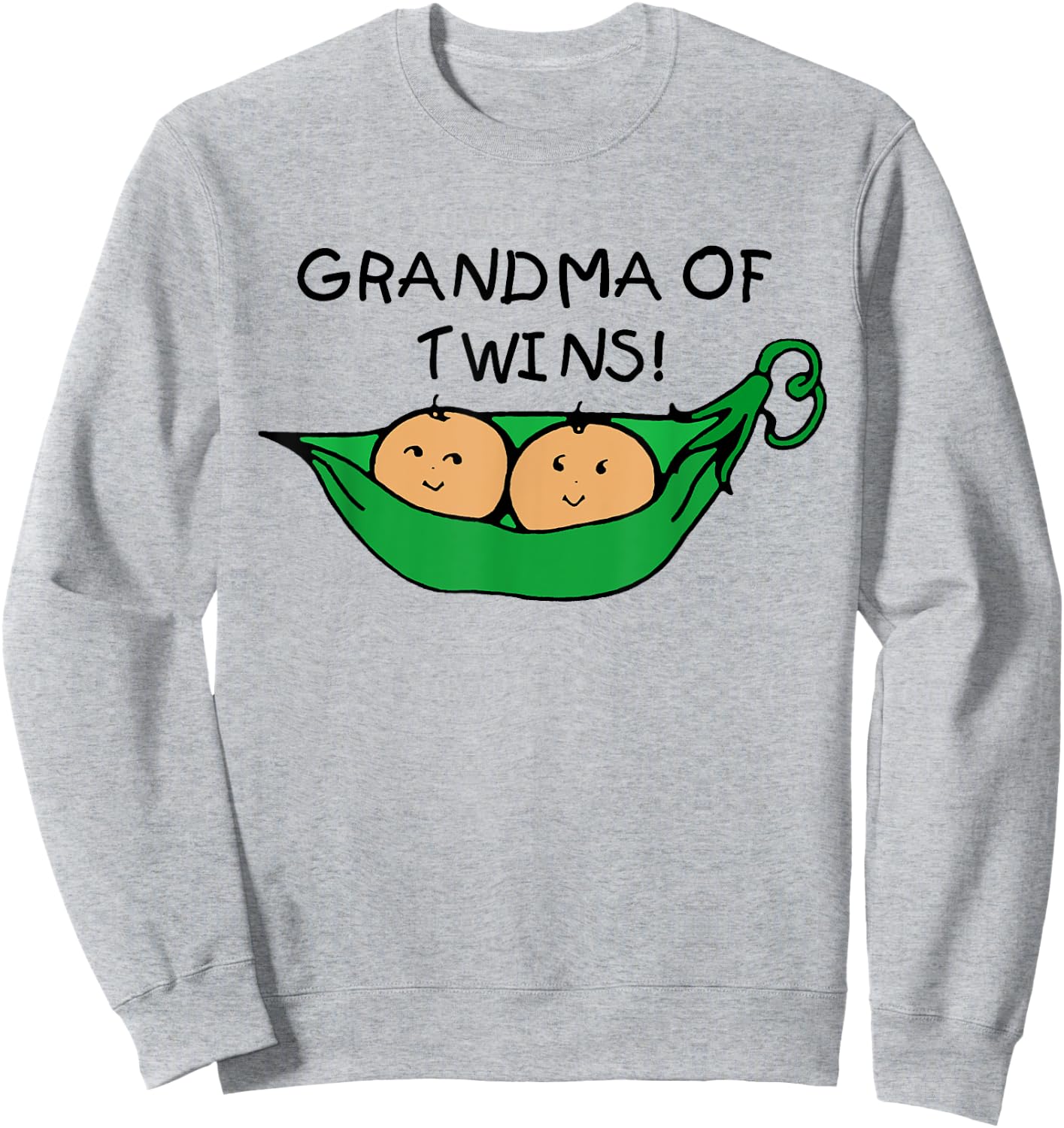 Two Peas in a Pod Grandma of Twins Sweatshirt - Sweatshirt | Ash