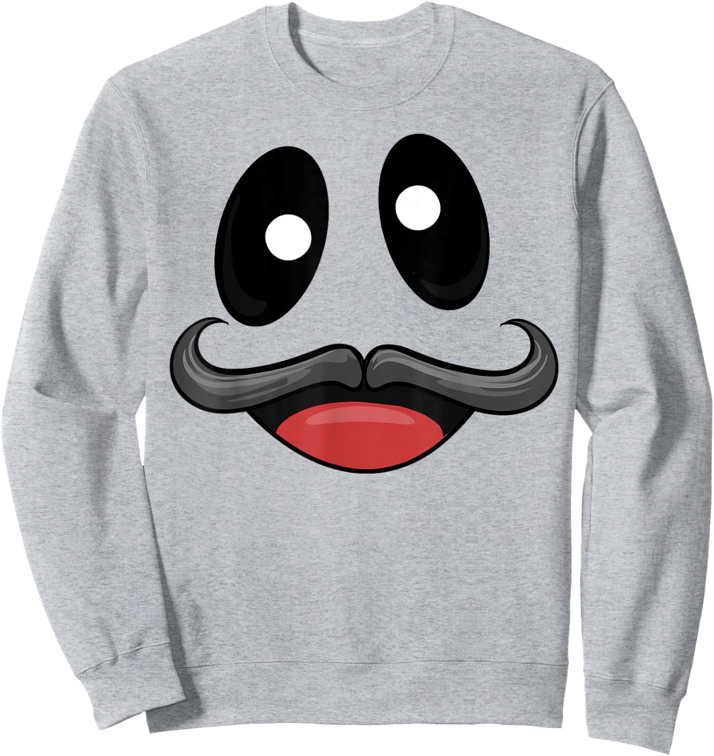 Ghost Face Costume with Funny Mustache Sweatshirt - Sweatshirt | Ash