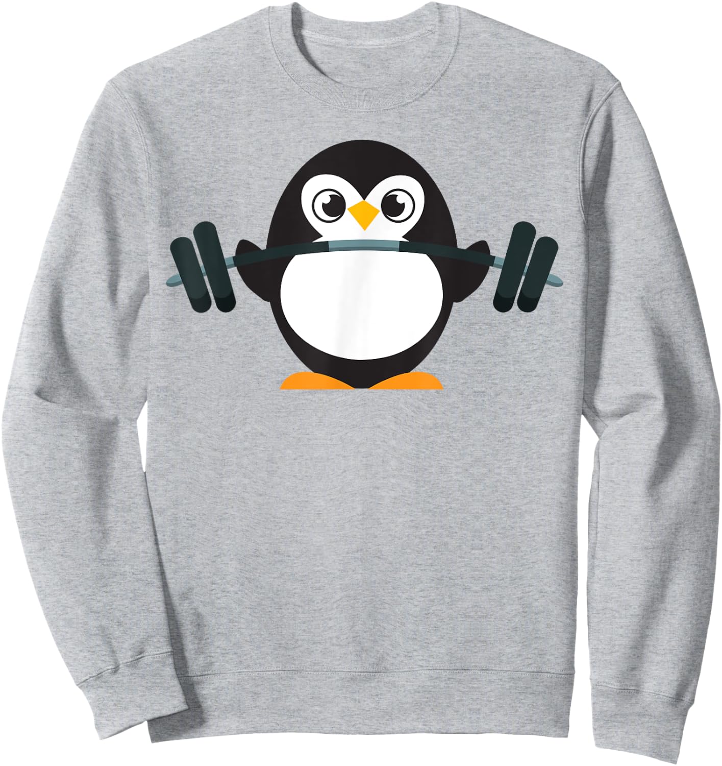 Cute Penguin Weightlifting Shirt - A Perfect Fitness Present Sweatshirt - Sweatshirt | Ash