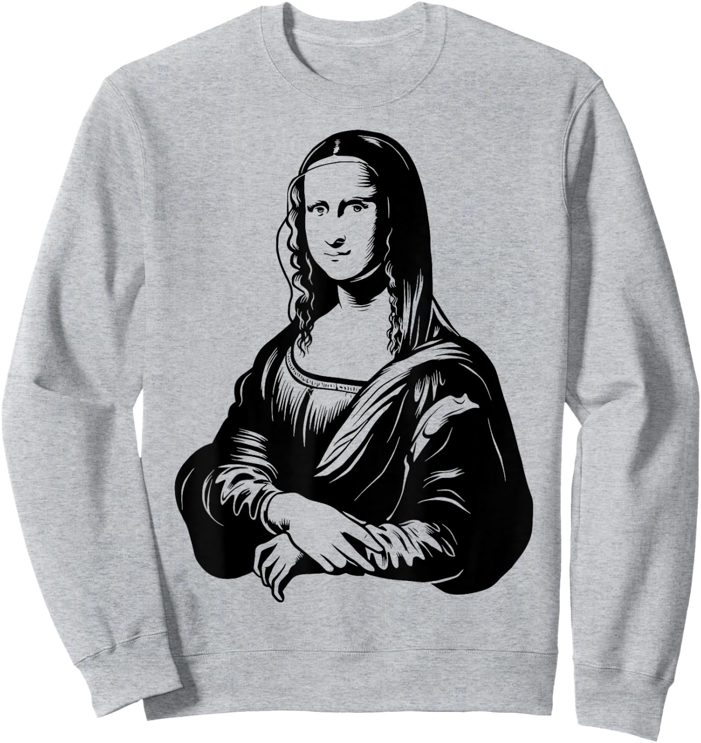 Leonardo Da Vinci, Mona Lisa T Shirt, Reproduction Sketch Sweatshirt - Sweatshirt | Ash