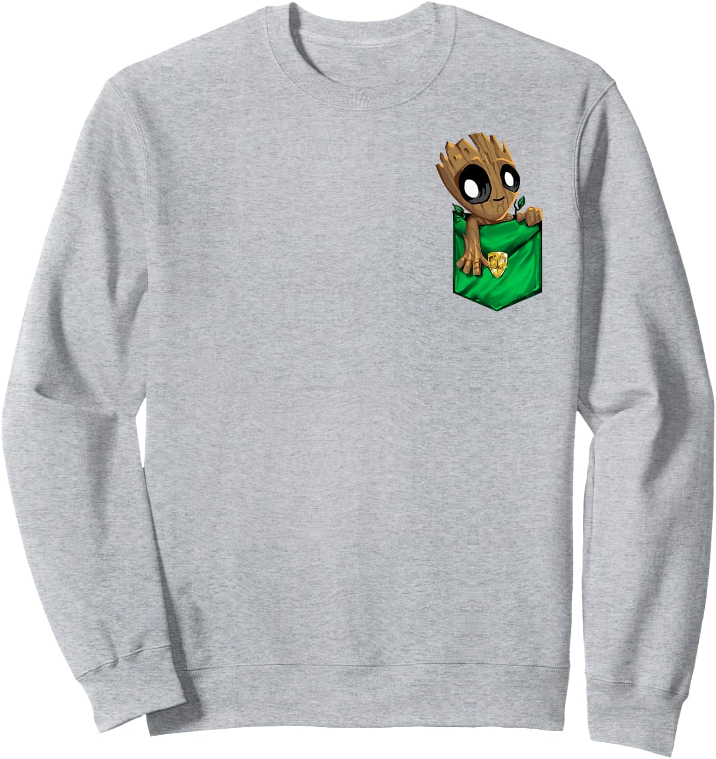 Marvel Groot Left Chest Pocket Graphic Small Sweatshirt - Sweatshirt | Ash