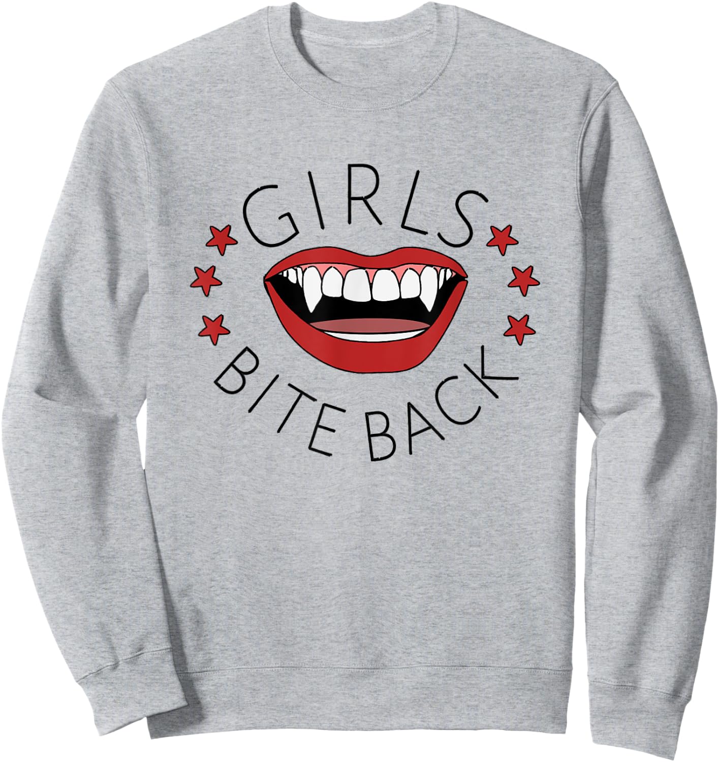 Riot Girls Bite Back 90s Vampire Fang Grrrls Design Sweatshirt - Sweatshirt | Ash