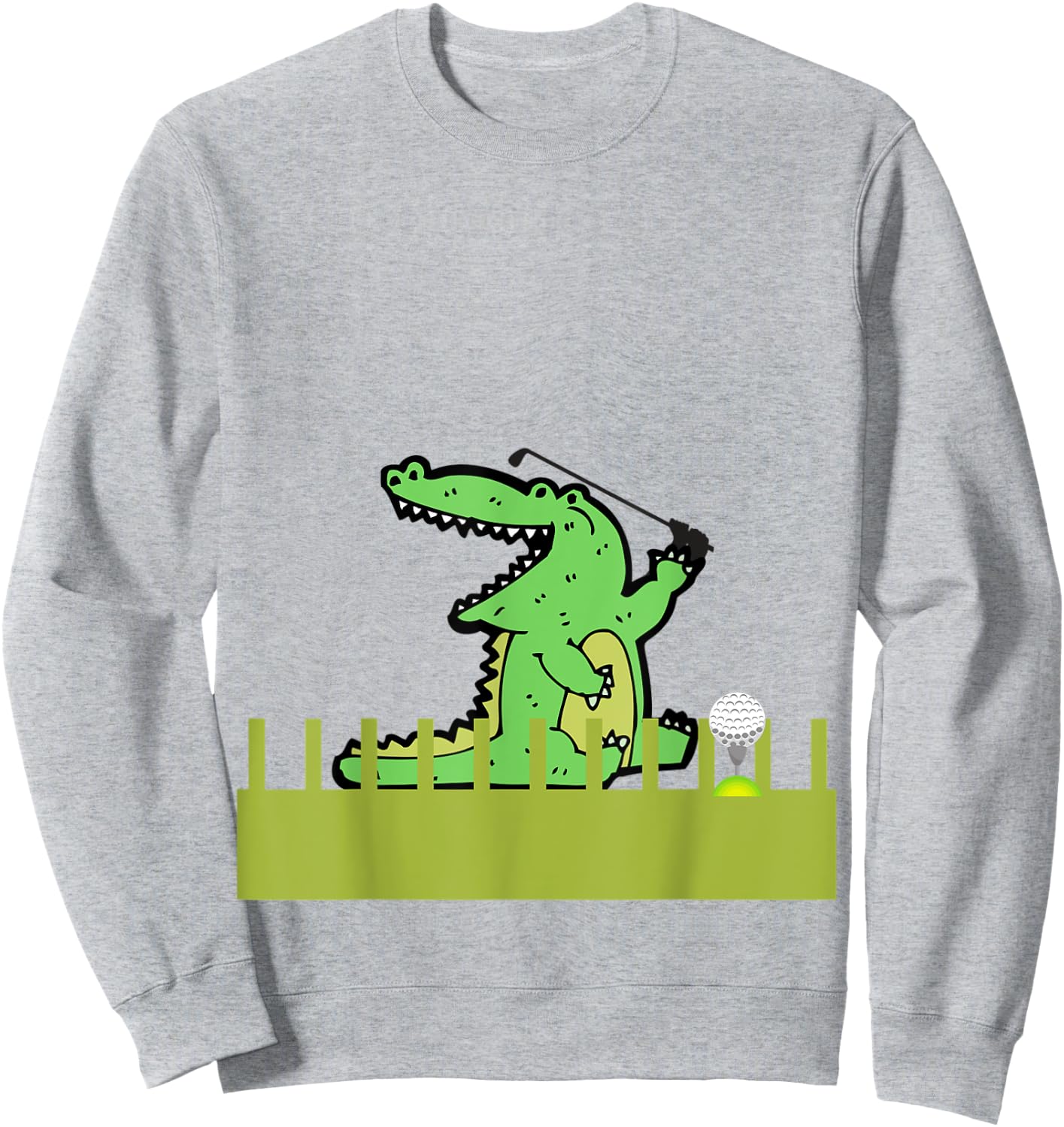 Golf Swing Alligator Men Women Kids Elderly Golf Lovers Sweatshirt - Sweatshirt | Ash