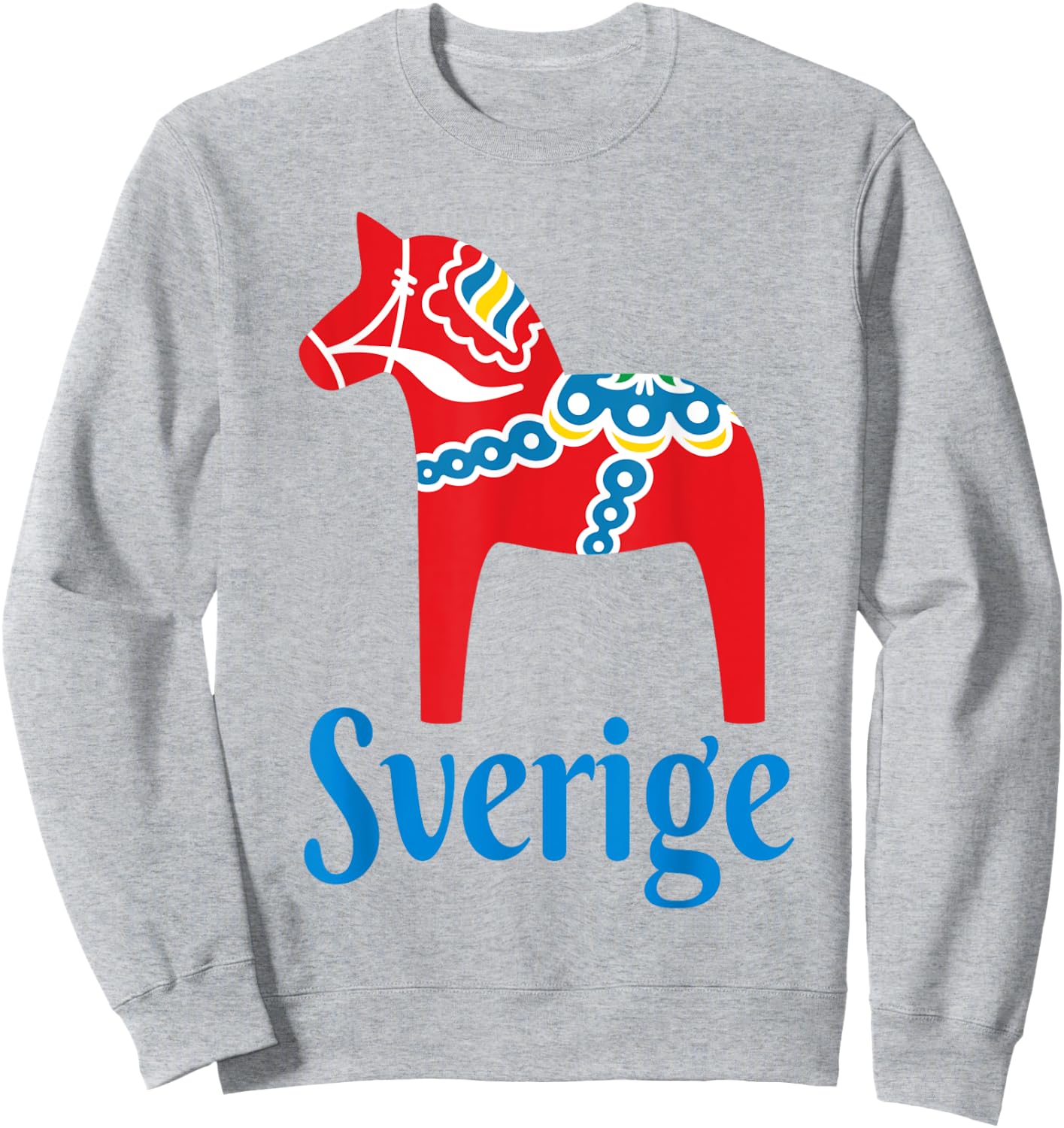 Sverige Sweden Swedish Dala Horse Dalecarlian horse Sweatshirt - Sweatshirt | Ash