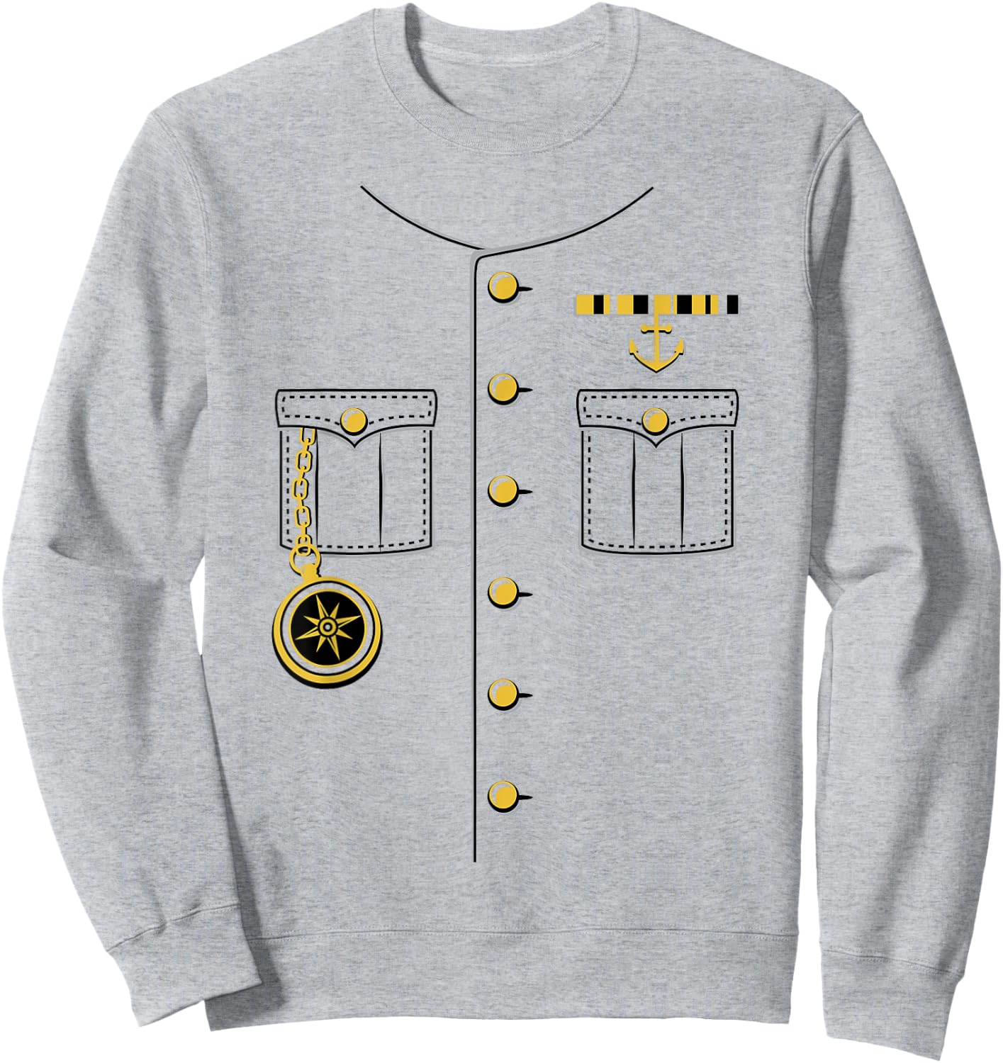 Ship Captain Sailor Skeeper Halloween Costume Outfit Sweatshirt - Sweatshirt | Ash