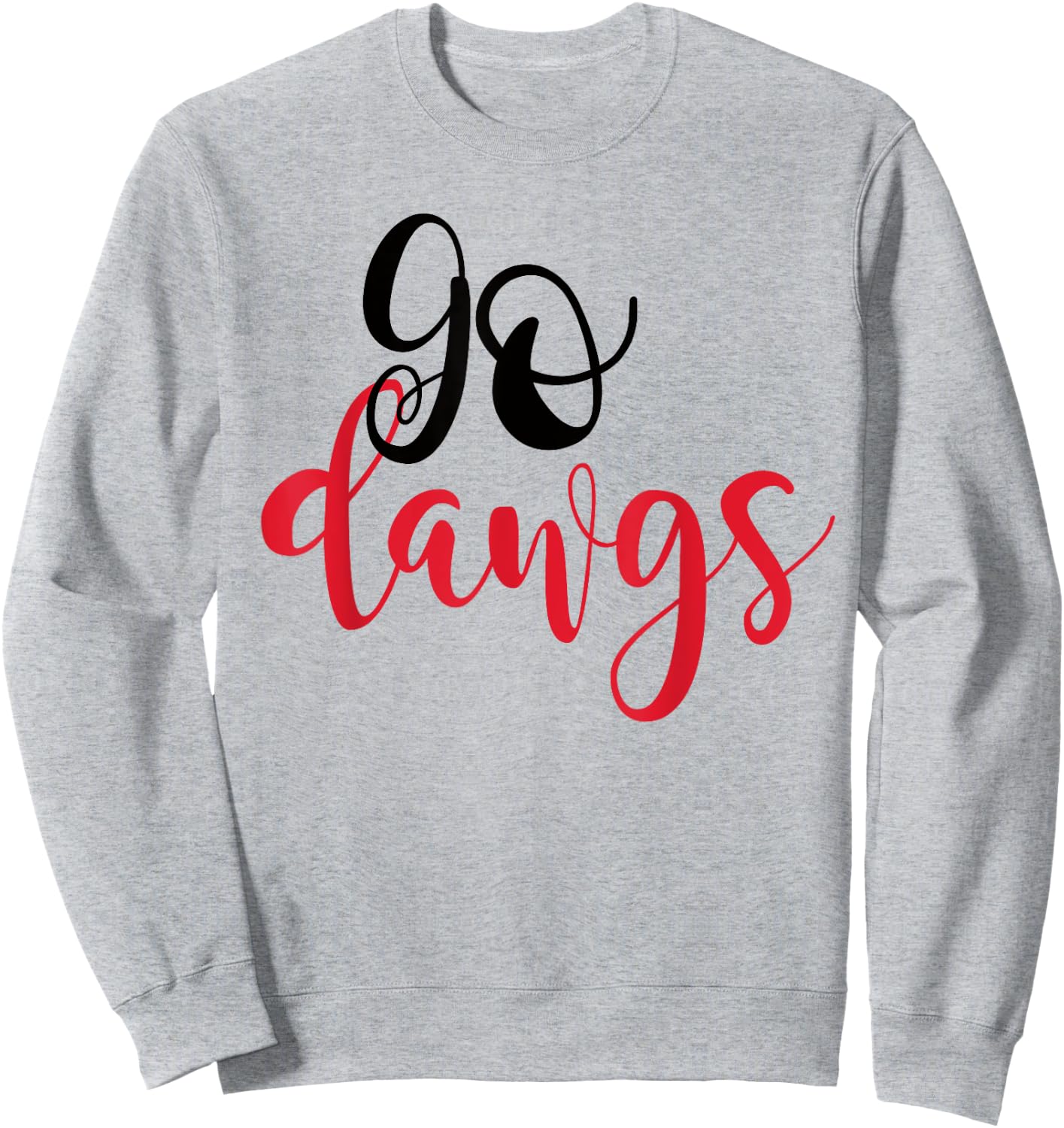 Black and Red Go Dawgs Highschool Football Spirit Shirt Sweatshirt - Sweatshirt | Ash