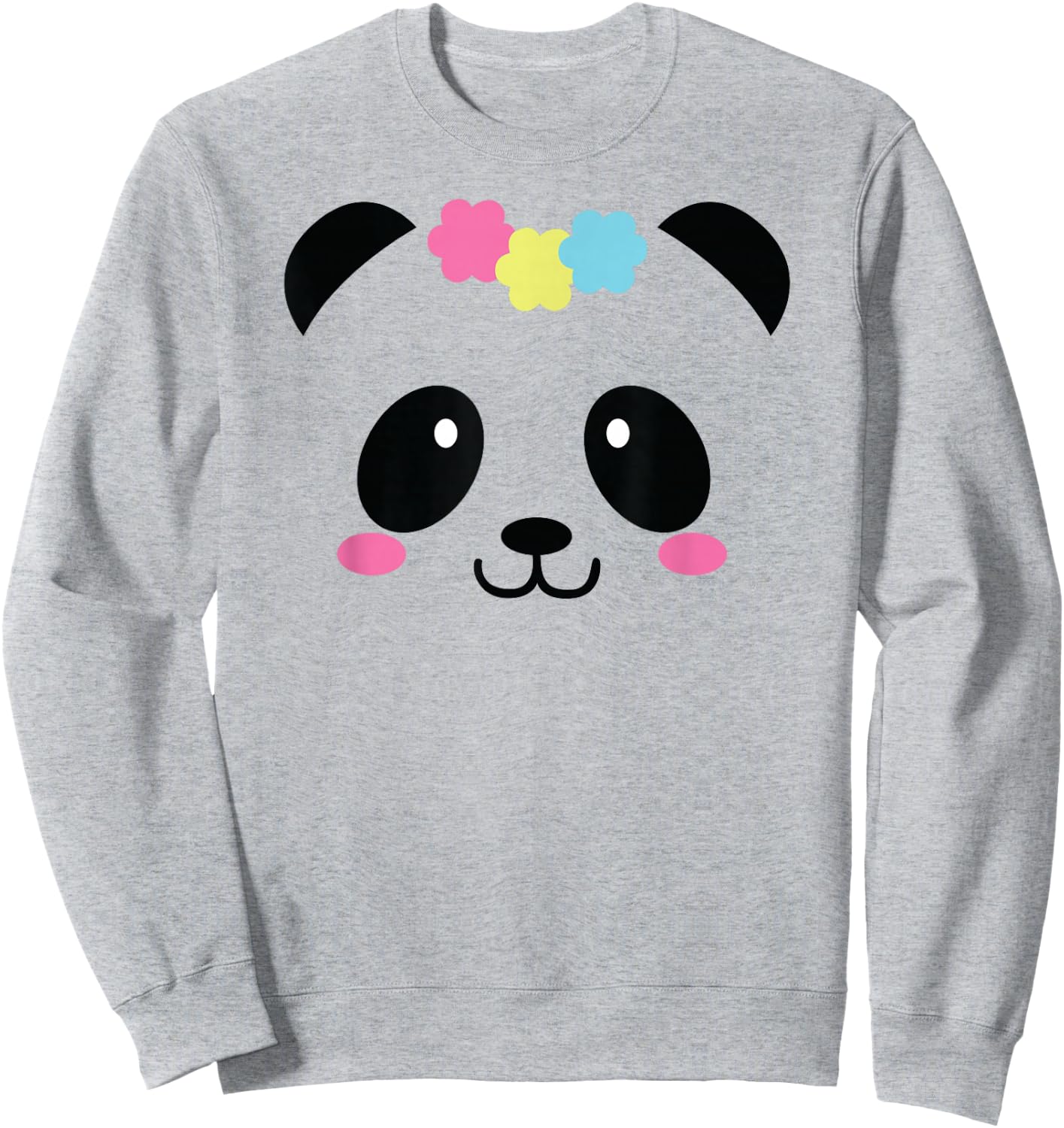 Cute Panda Face for Girls Sweatshirt - Sweatshirt | Ash
