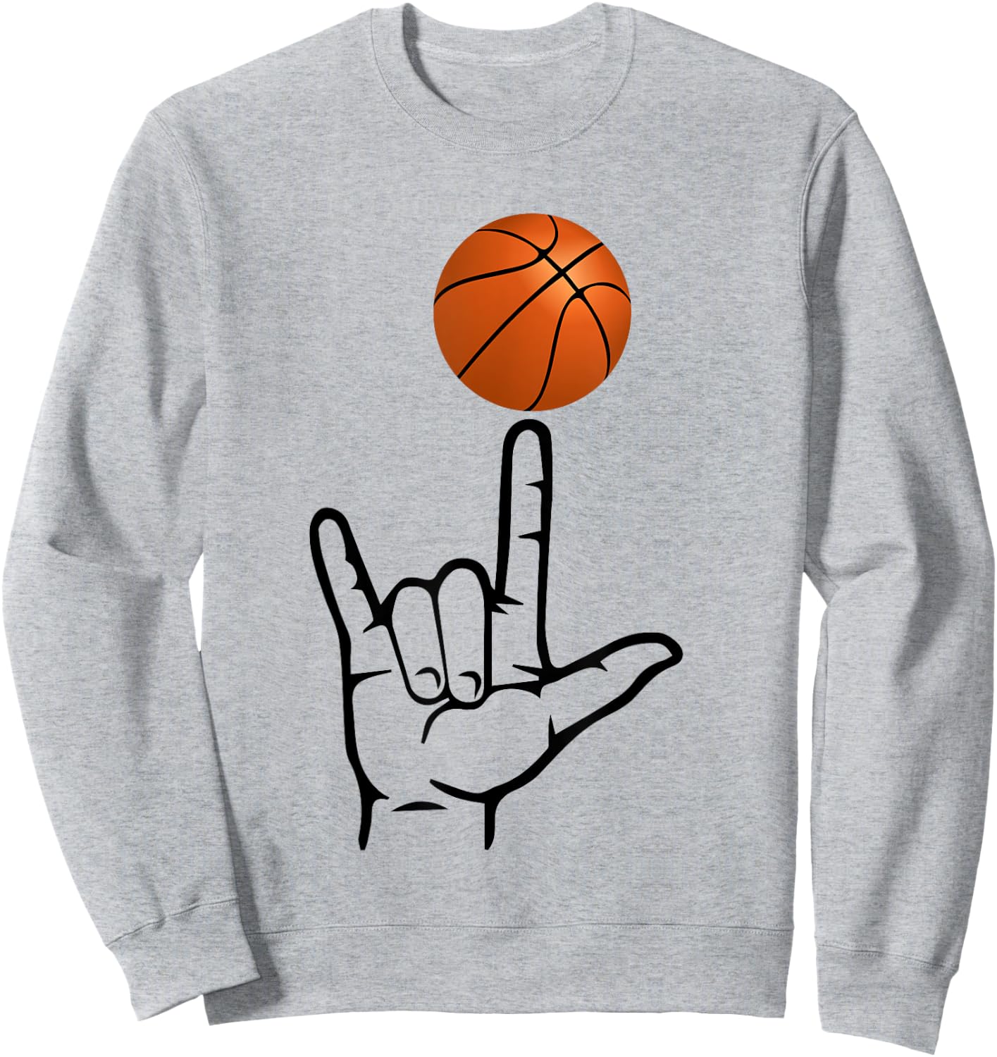 ASL Sign Language Shirt for Basketball Player Deaf Gifts Sweatshirt - Sweatshirt | Ash