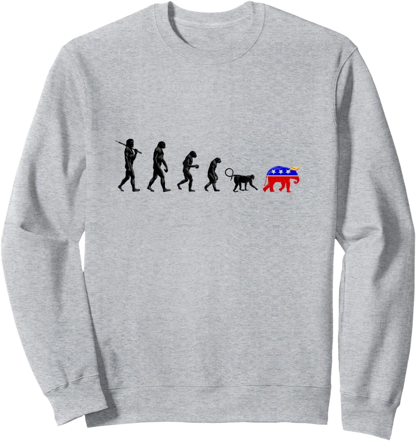 Funny Pro-Democrat Anti-Republican Devolution Sweatshirt - Sweatshirt | Ash