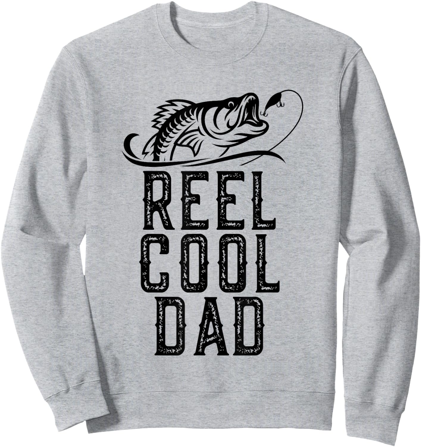 Reel Cool Dad Fishing Fisherman Funny Retro Sweatshirt - Sweatshirt | Ash