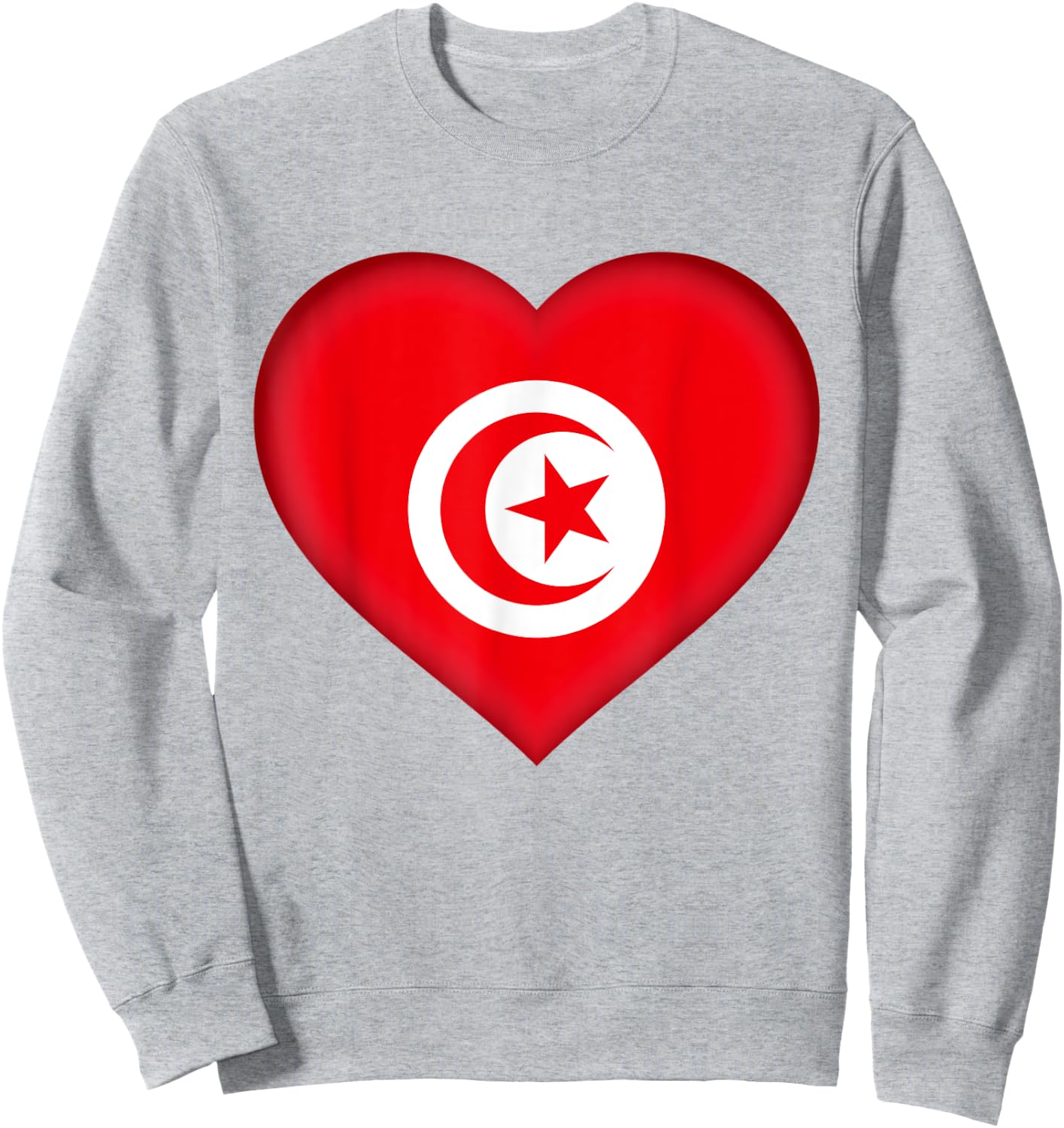 I Love Tunisia | Tunisian Flag Heart Outfit Sweatshirt - Sweatshirt | Ash