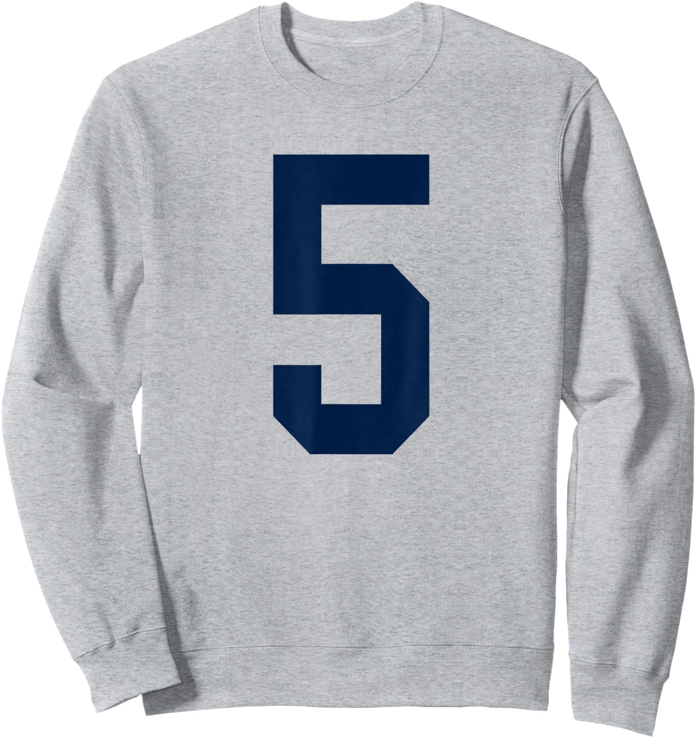 Bright Navy Blue Number 5 Jersey Player Uniform #5 Sweatshirt - Sweatshirt | Ash