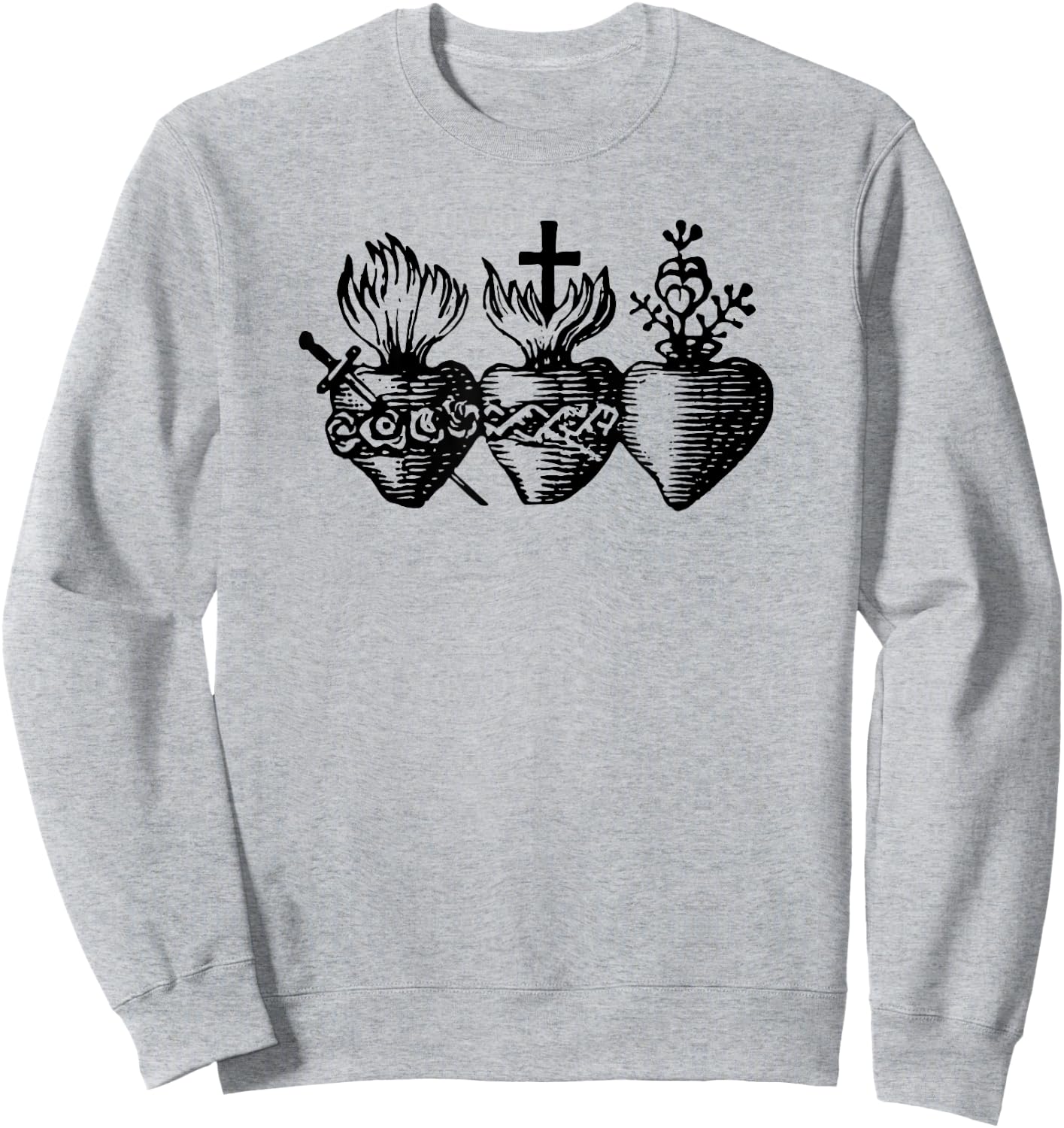 Sacred Heart - Religious Icon Art DTF403a Sweatshirt - Sweatshirt | Ash