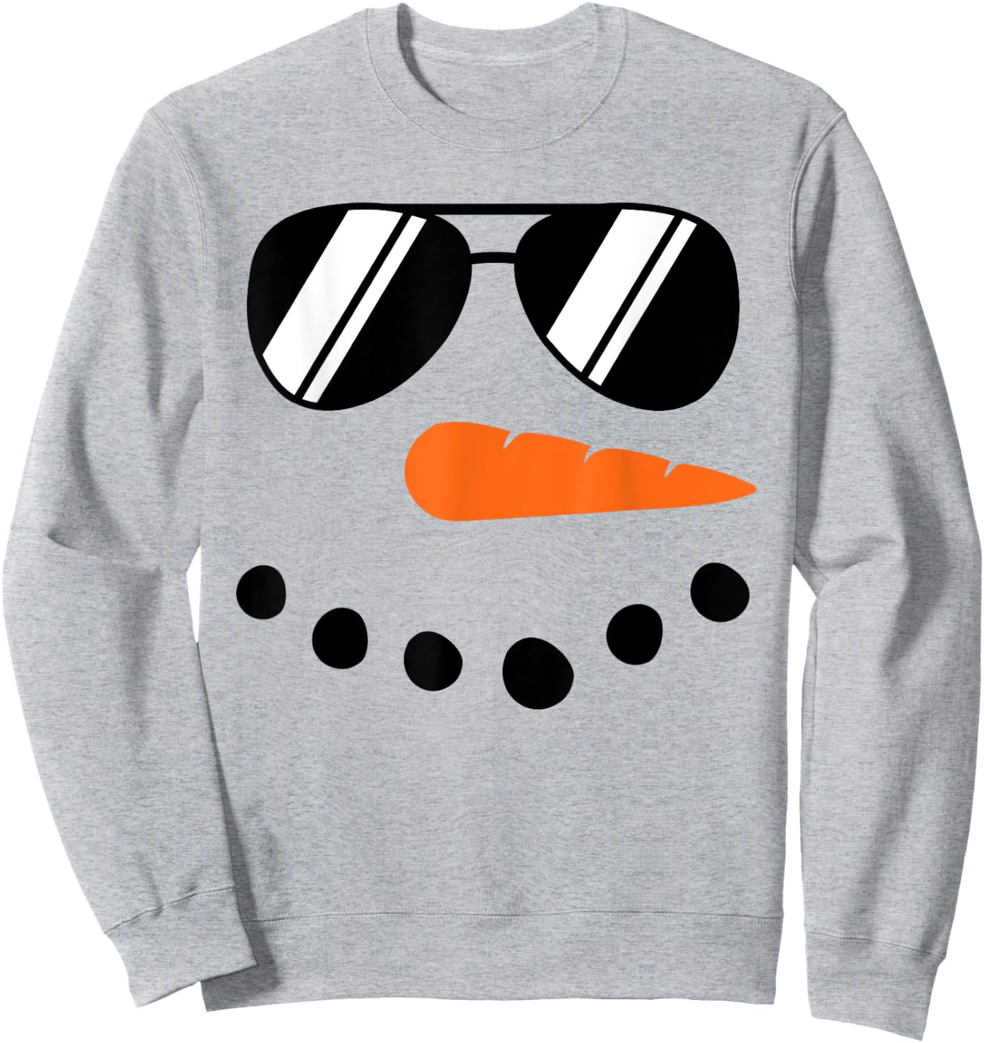 Winter Snowman Face Sunglasses Christmas For Girls Boys Men Sweatshirt - Sweatshirt | Ash