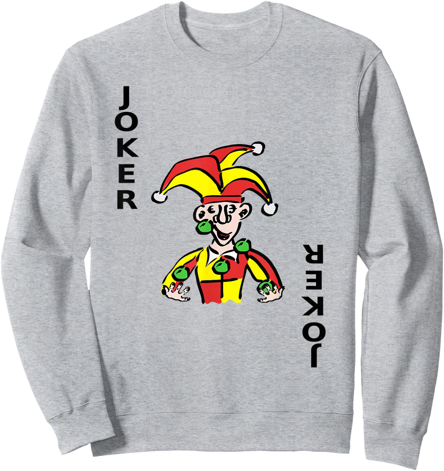Joker Card Deck Of Cards Halloween Costume Matching Gift Sweatshirt - Sweatshirt | Ash