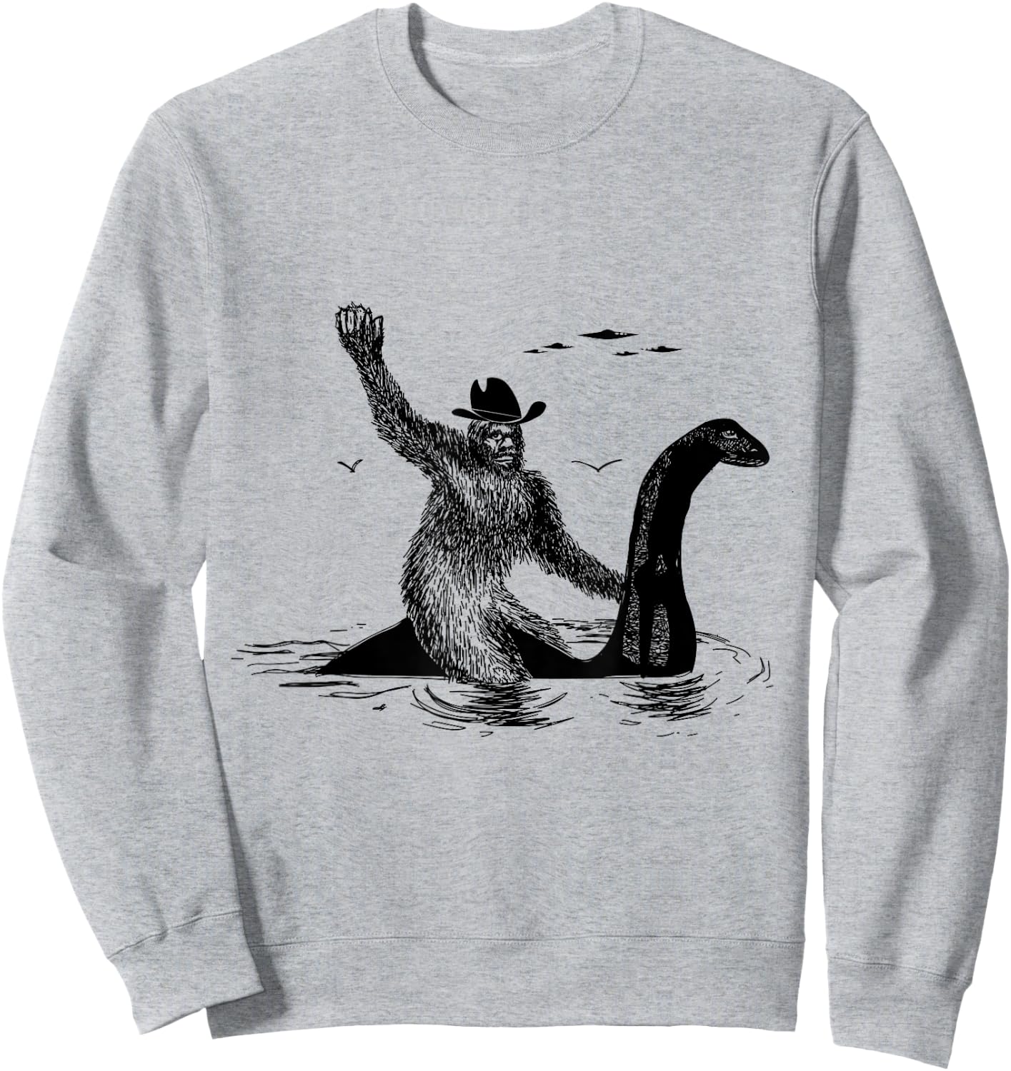 Check out my other Bigfoot Bigfoot Riding on Nessie Lochness, Cowboy, Yeti , Men, -Adults, Grey, Small, Classic Fit, Short Sleeve, Cotton, Polyester Sweatshirt - Sweatshirt | Ash