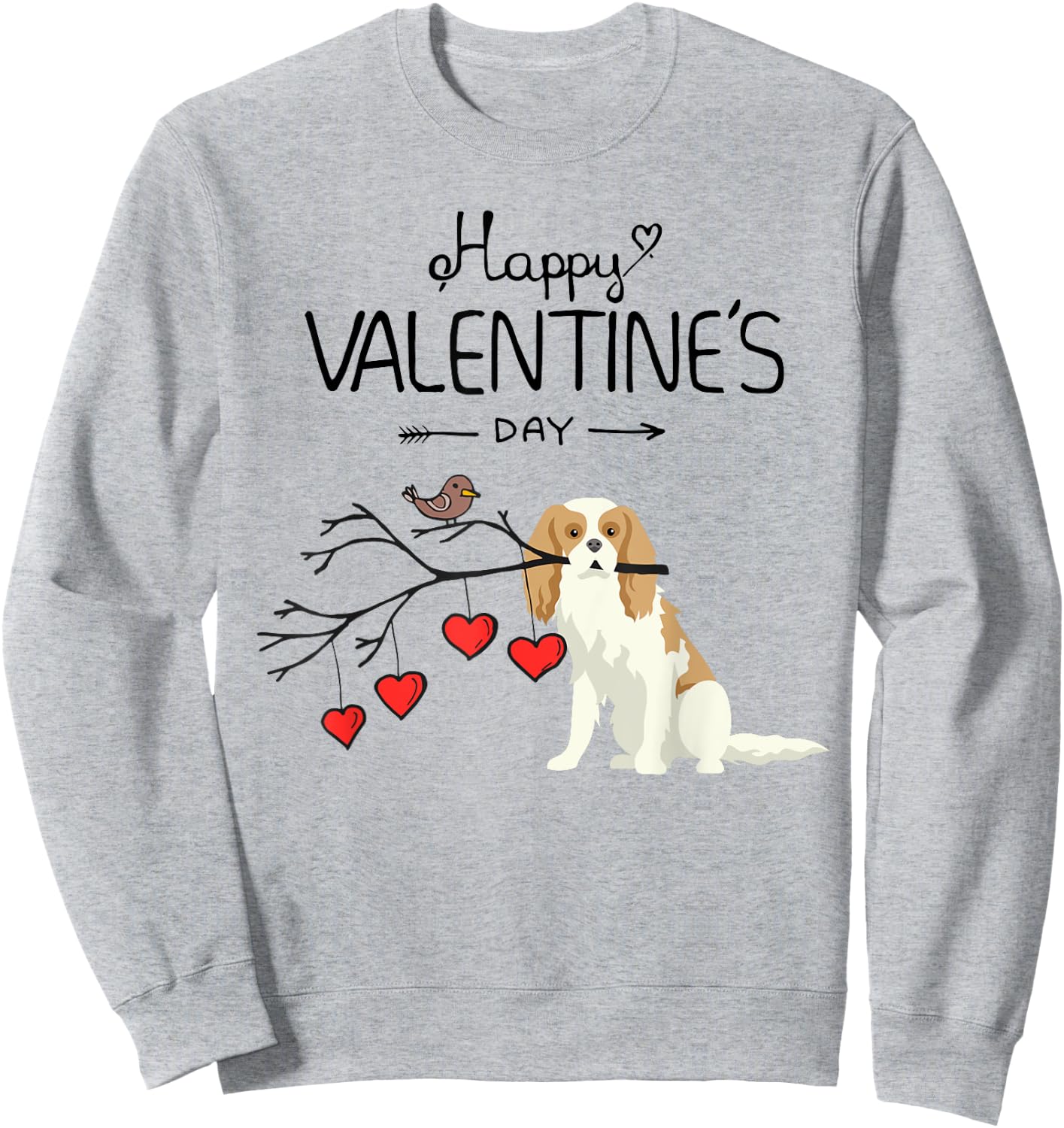 My Cavalier King Charles Dog Is My Valentines Day Women Girls Kids Sweatshirt - Sweatshirt | Ash