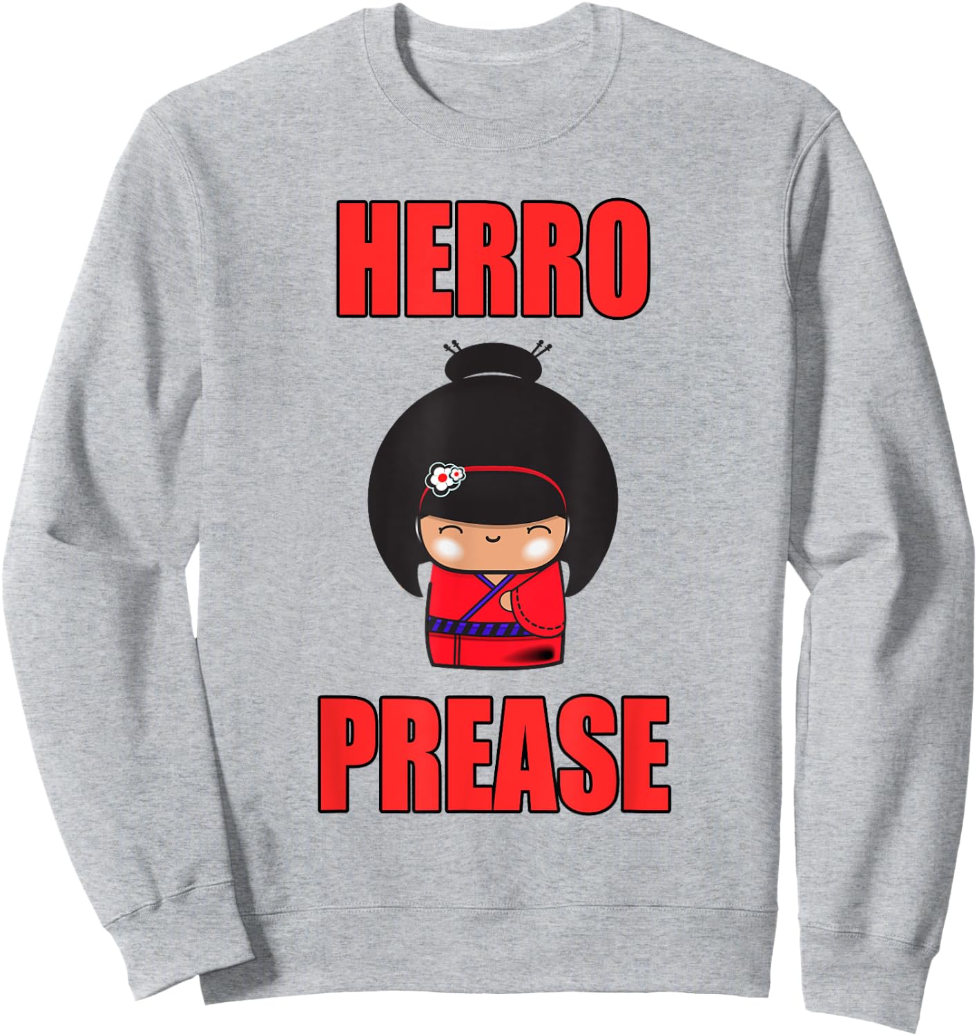 Herro Prease Asian Geisha Funny Sweatshirt - Sweatshirt | Ash