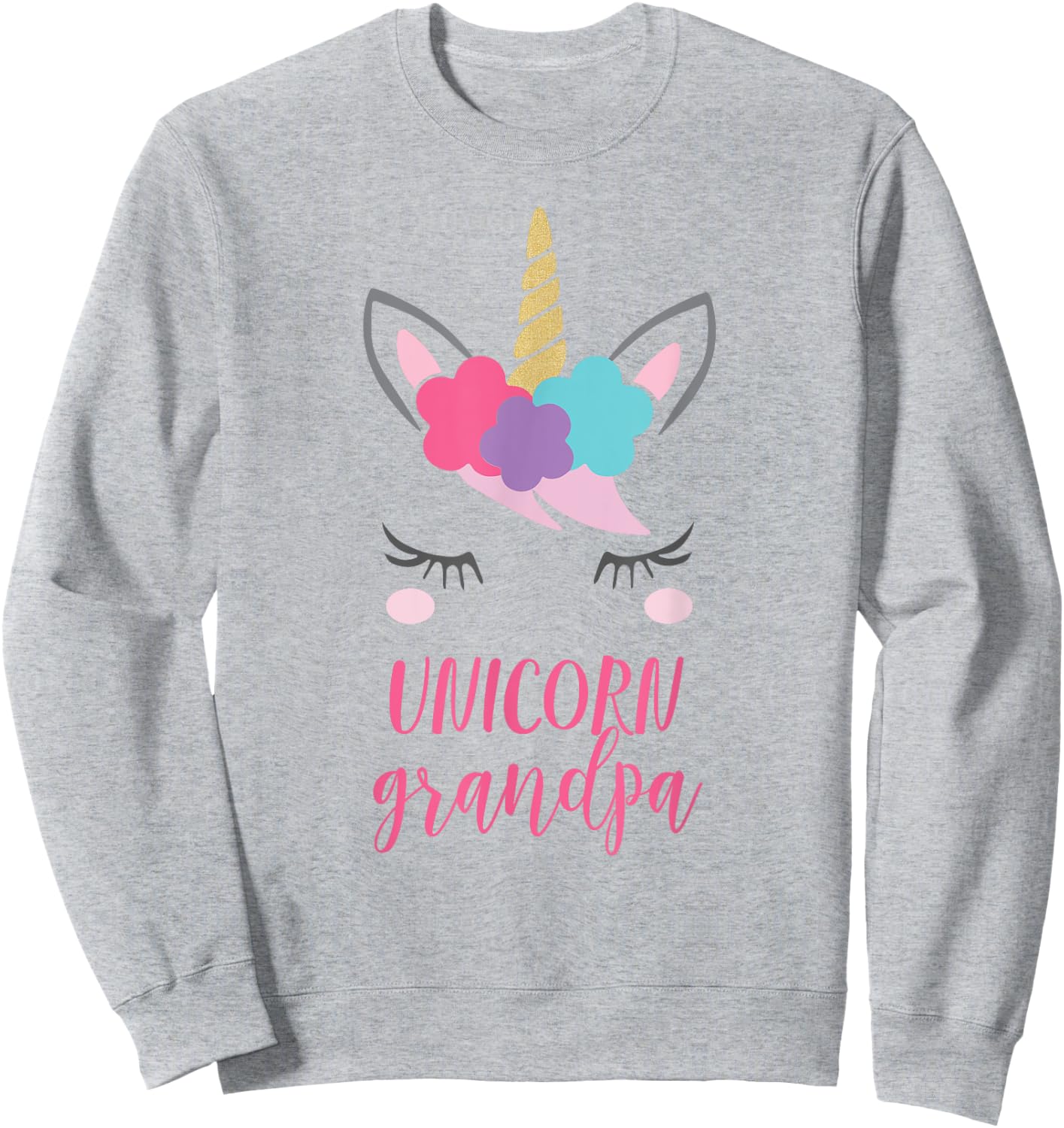 Unicorn Grandpa Gift, Unicorn Grandfather Shirt Sweatshirt - Sweatshirt | Ash