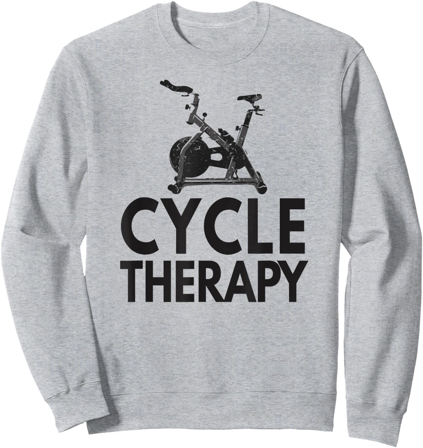 Funny Pun Indoor Spin Class Cycle-Therapy Cycling Sweatshirt - Sweatshirt | Ash