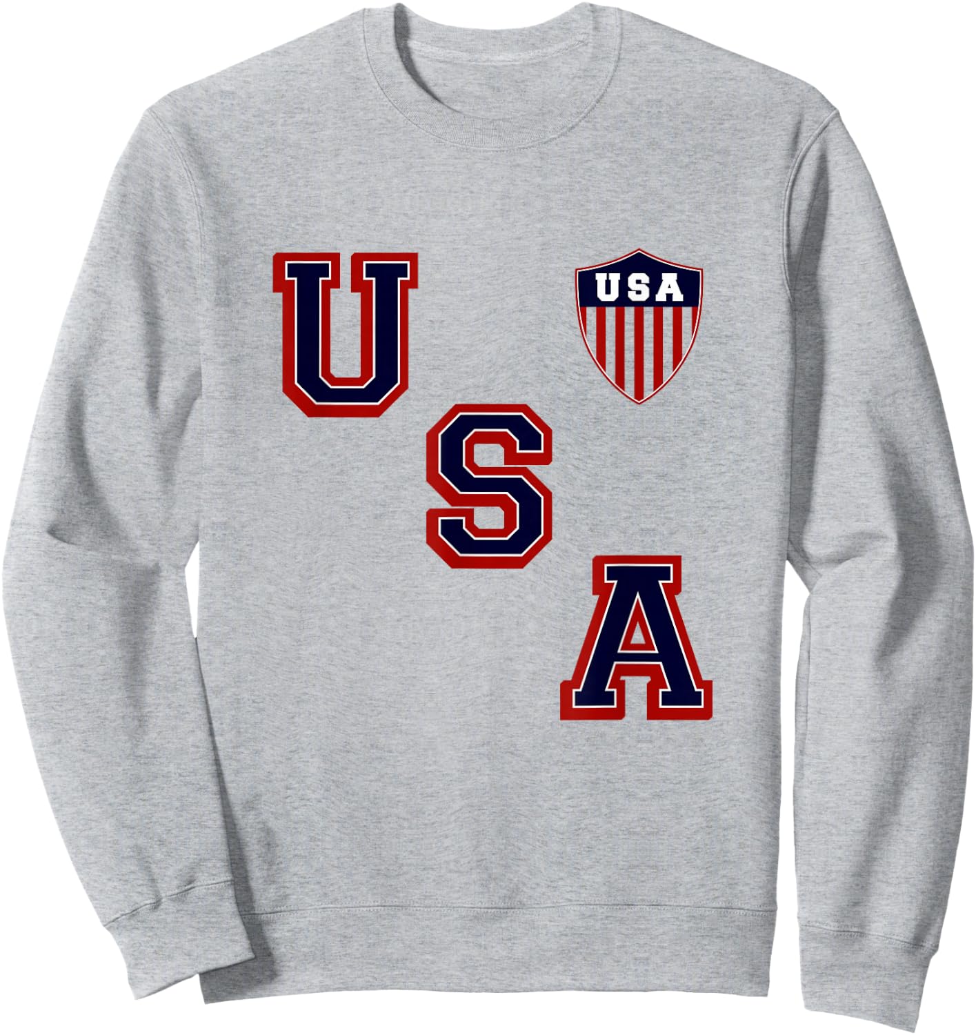 USA Vintage Hockey | 80s Throwback Hockey Jersey Sweatshirt - Sweatshirt | Ash